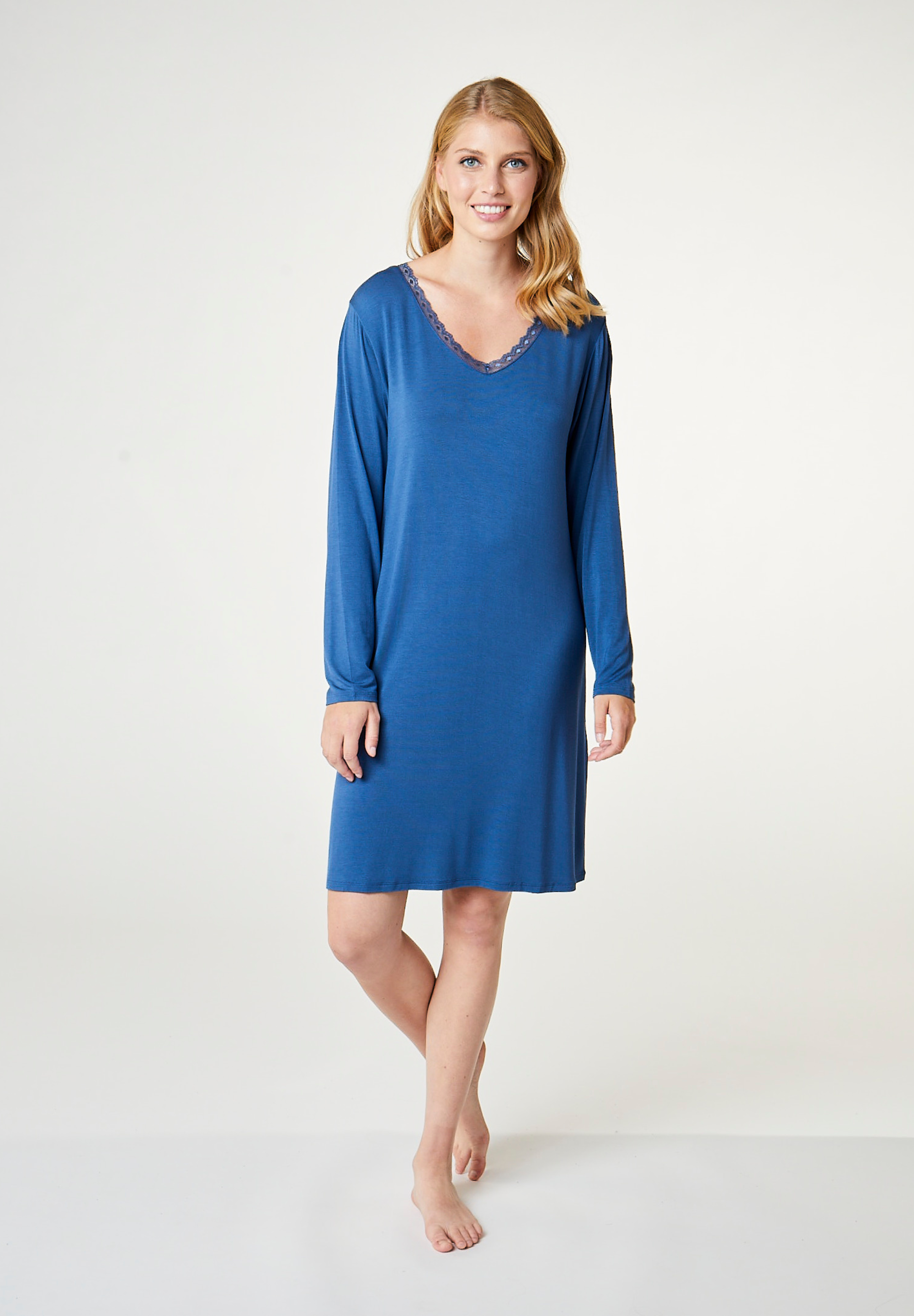 Jacqueline Bamboo Long Sleeve Dress, Ensign Blue