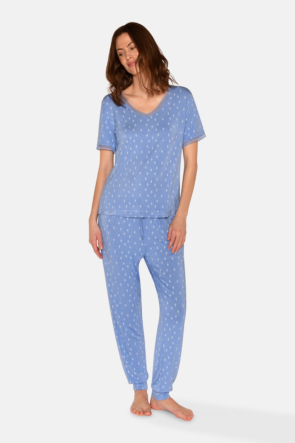 Jordan Kurzarm-T-Shirt, Azurblau Allover-Print