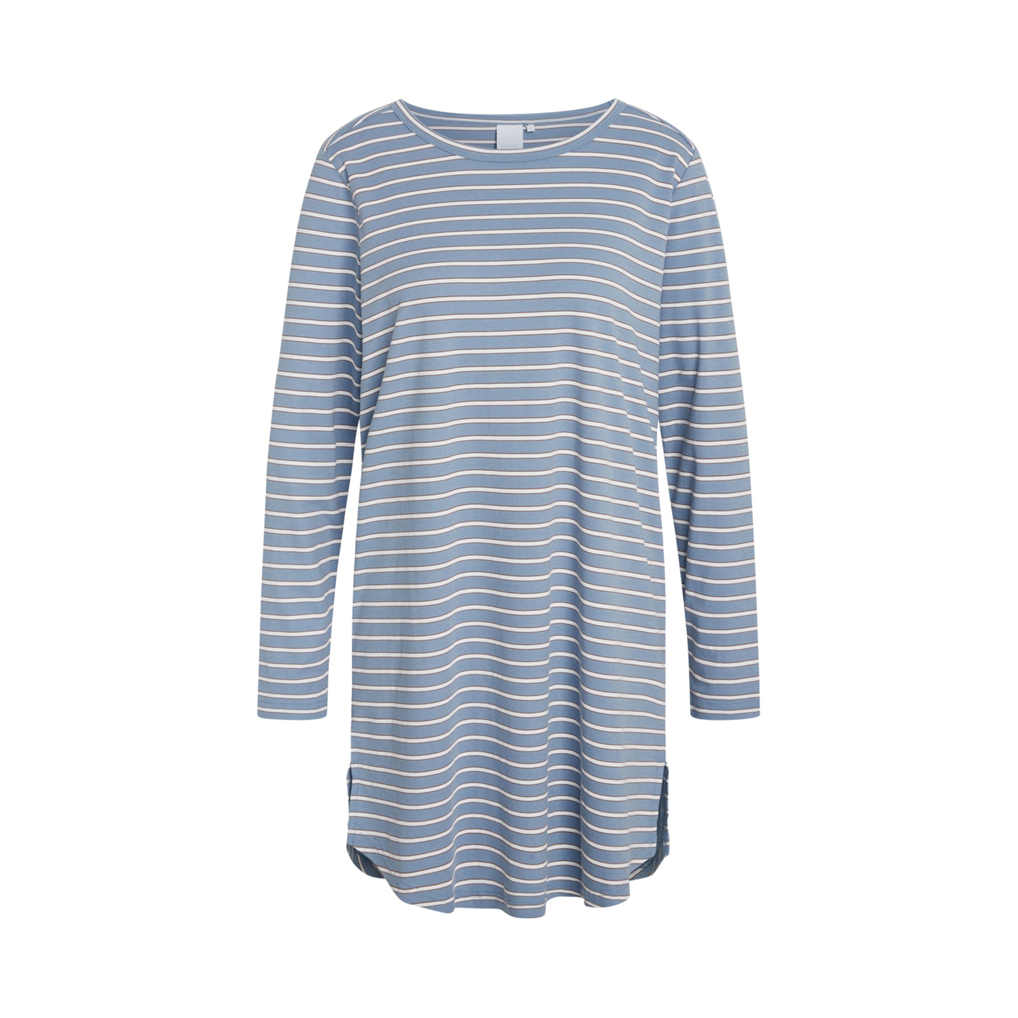 Nicole L/S Dress, Faded Denim Stripe