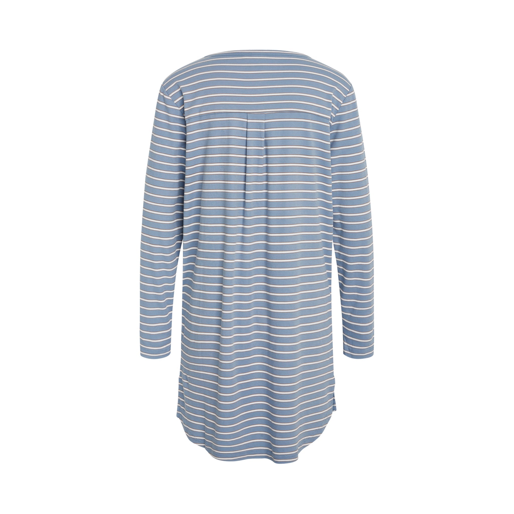 Nicole L/S Dress, Faded Denim Stripe