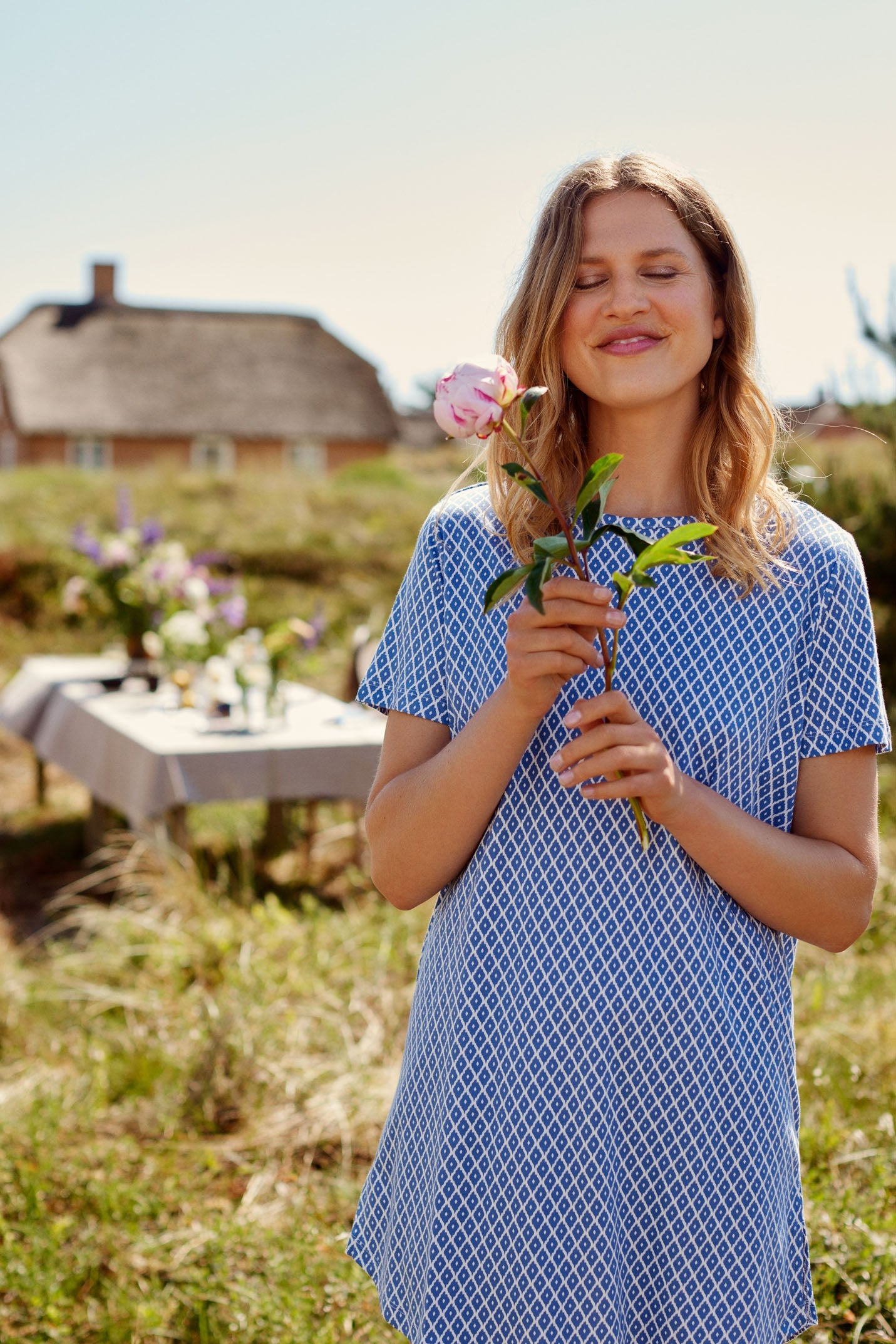 Nicole S/S Dress, Riverside AOP