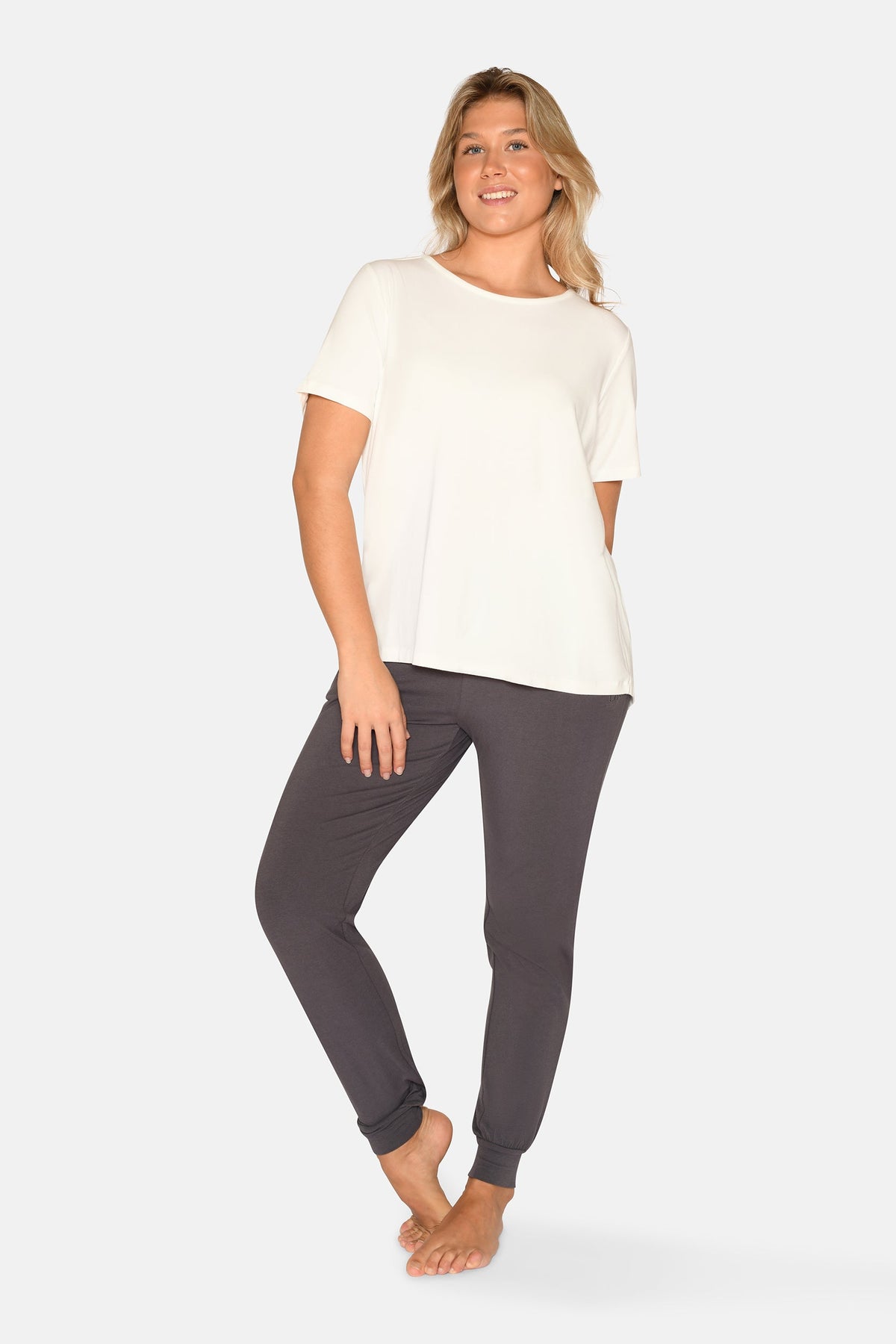 Bea Kurzarm-T-Shirt, Schneeweiß