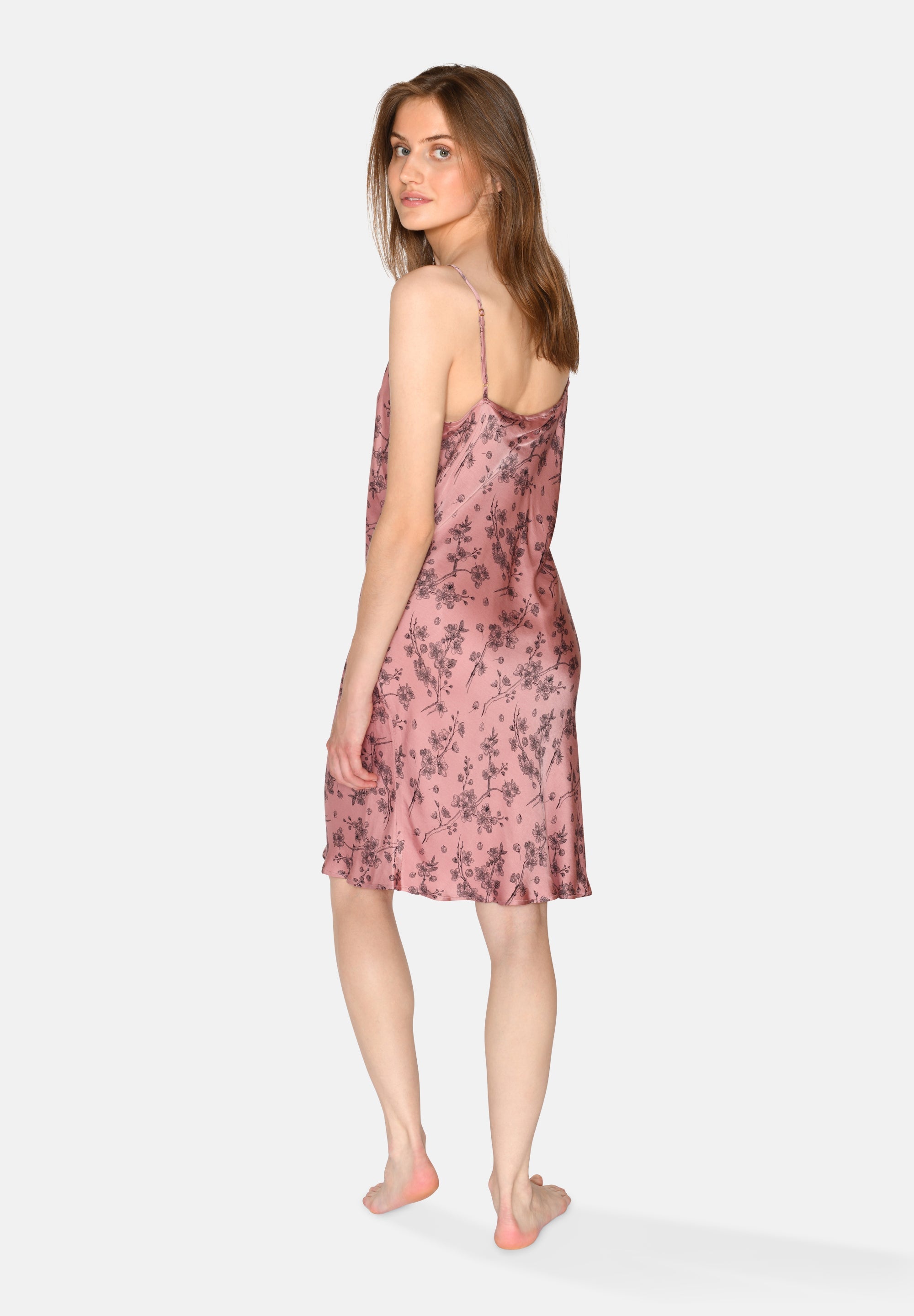Laura Chemise Dress, Old Rose AOP