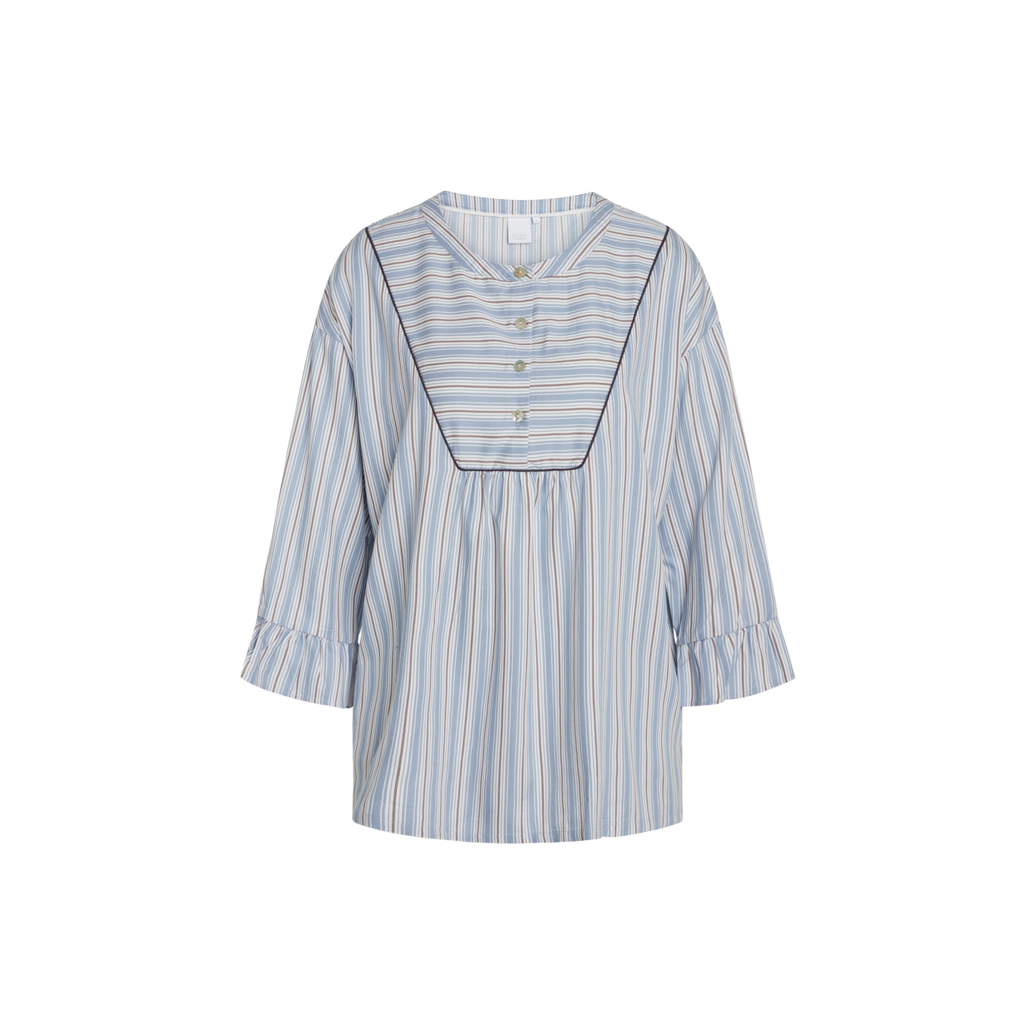 Ninna Blouse, Faded Denim Stripe