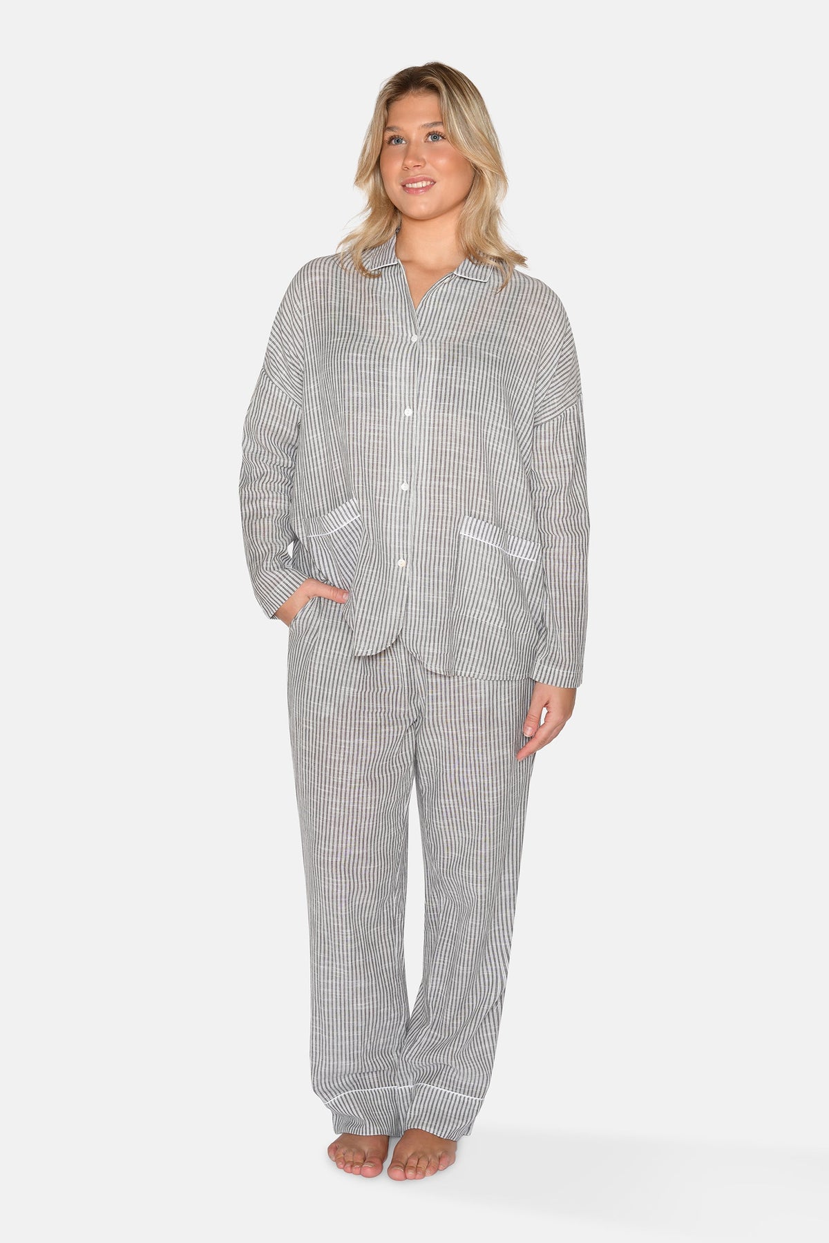 Amanda Shirt, Pflastergrau Streifen