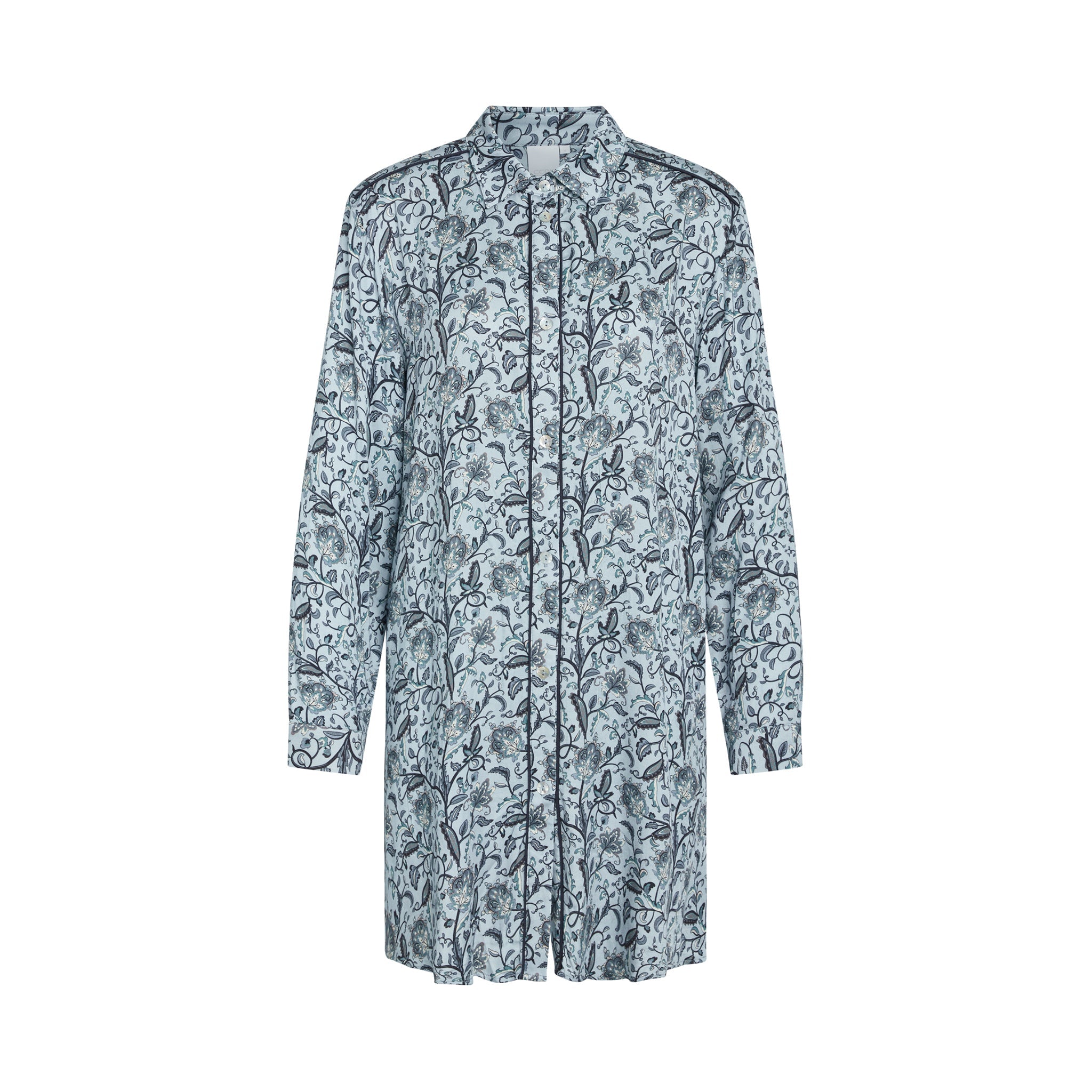 Jinna Boyfriend Shirt, Celestian Blue AOP