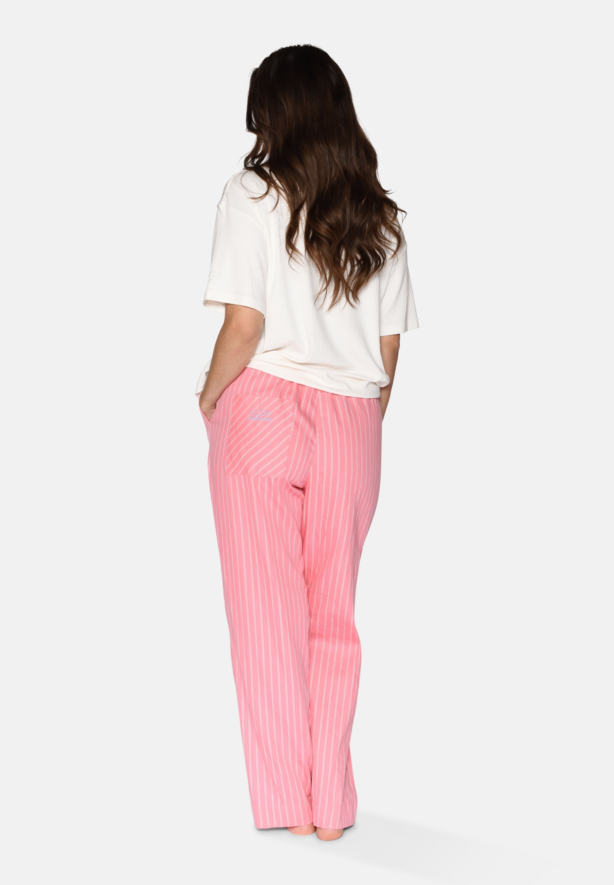 Mila Pants, Geranium Pink Stripe
