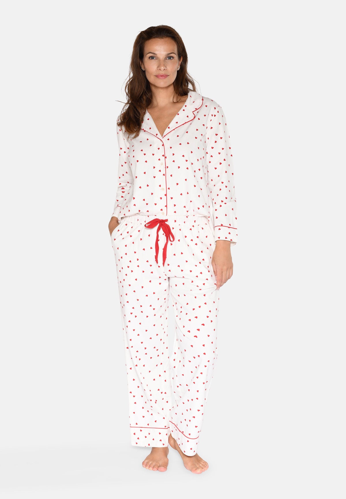 Nicola Hose mit Allover-Print, Schneeweiß