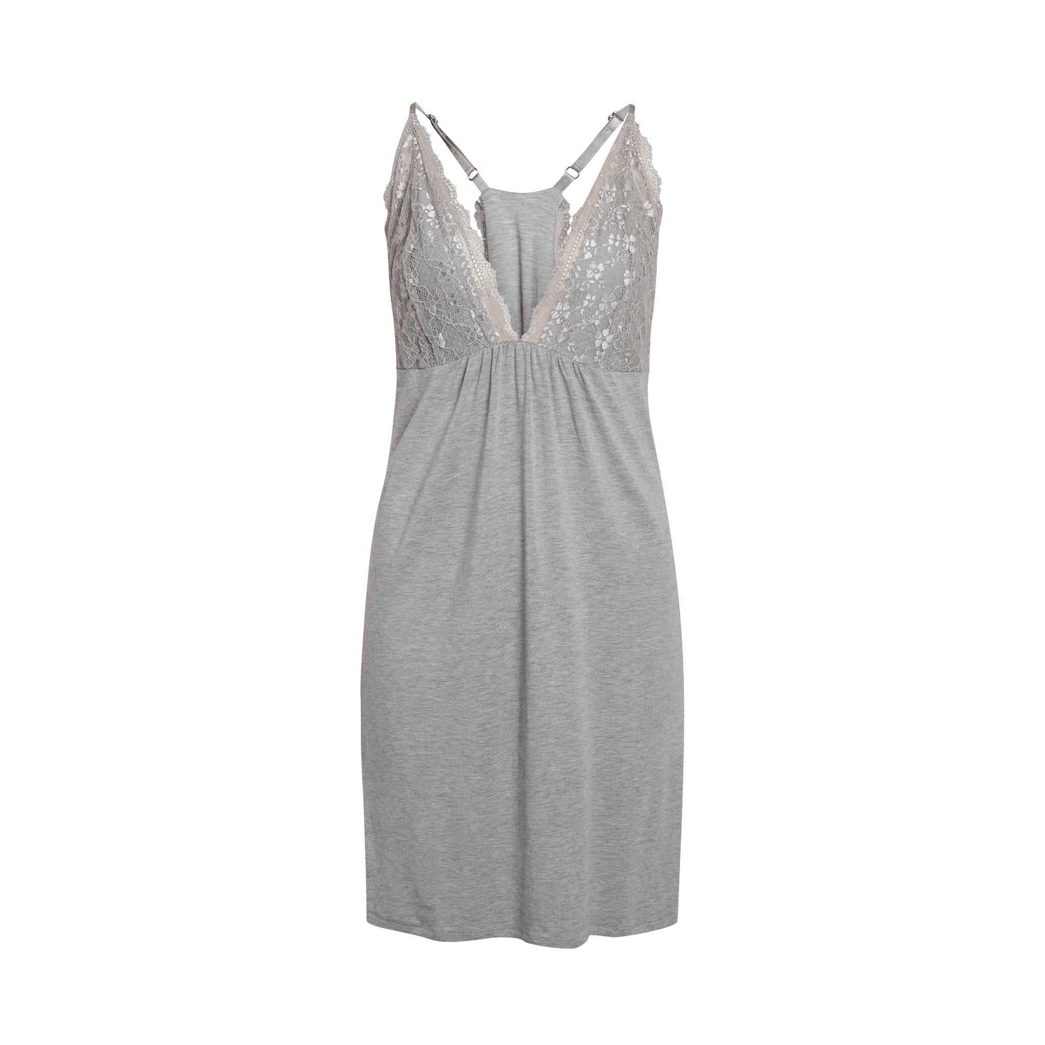 Frida Chemise Dress, Grey Melange