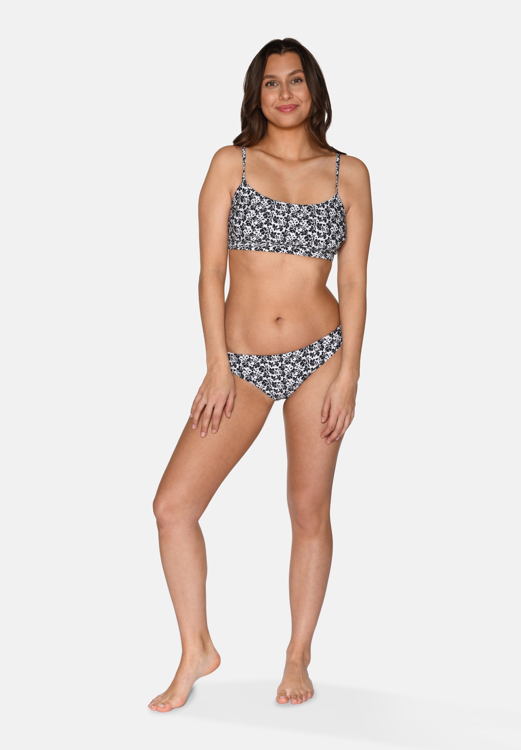Babette Bikini Top, Black AOP