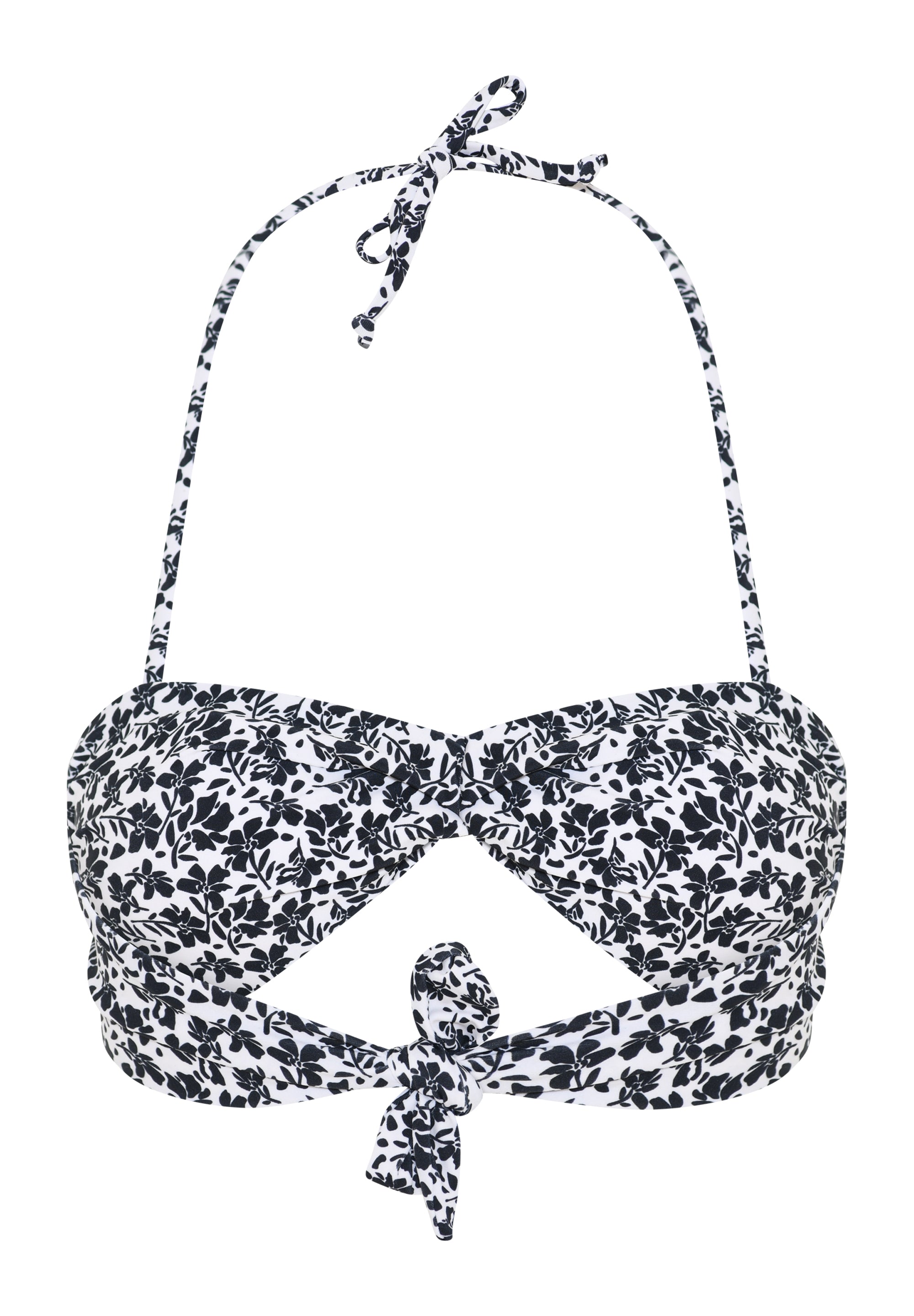 Charlotta Bikini Top, Black AOP