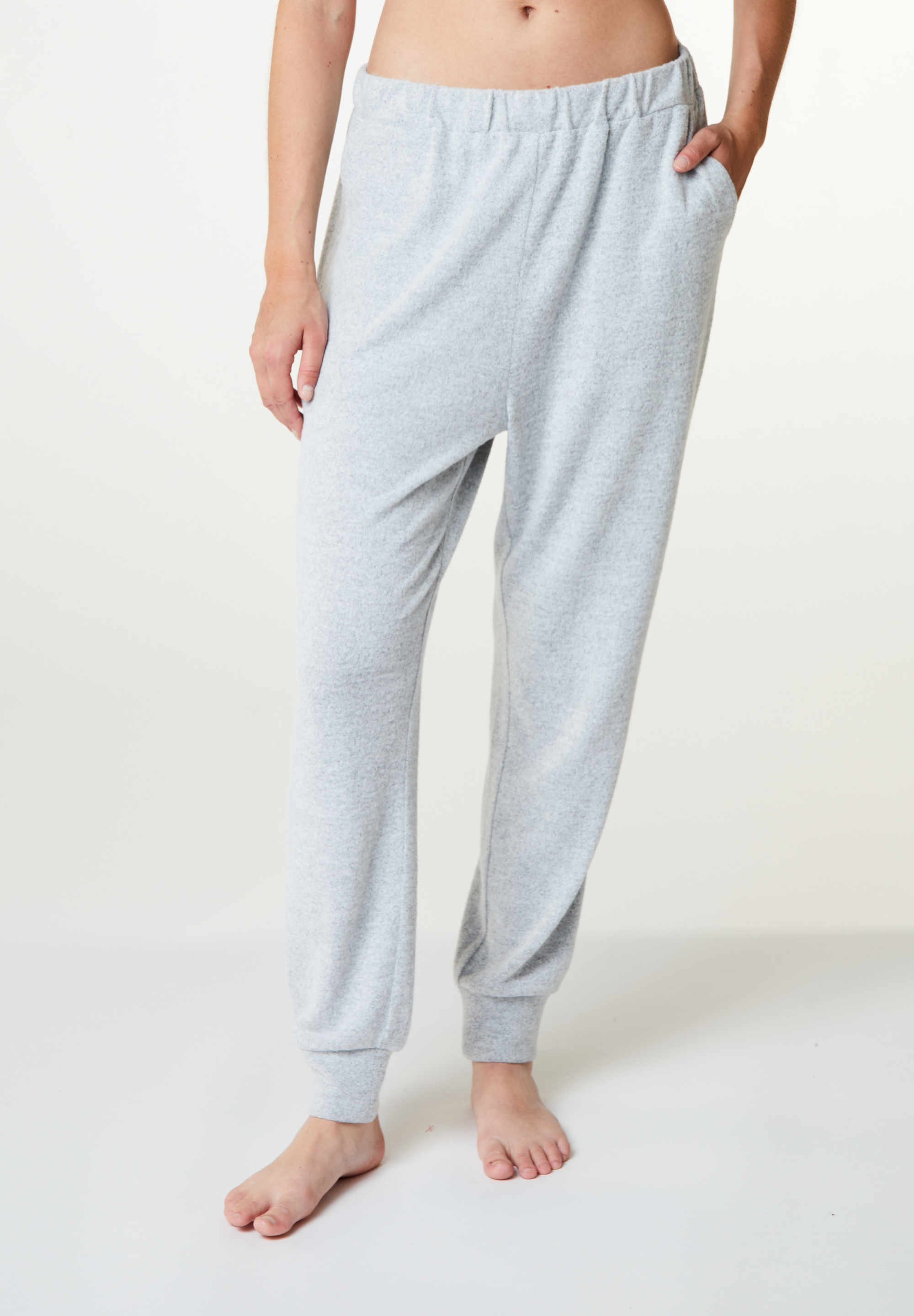 Lola Cosy Pants, Grey Melange