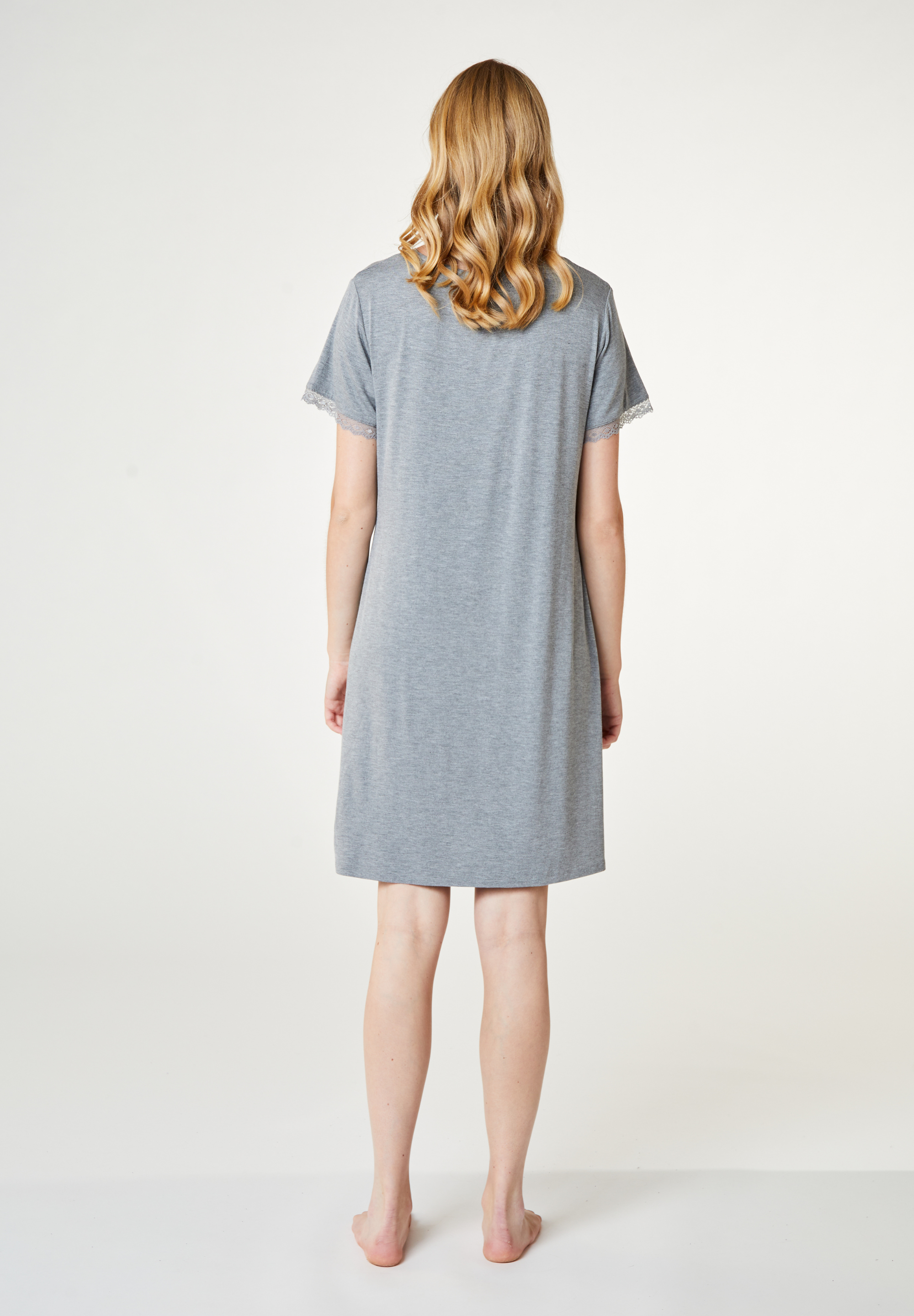 Jacqueline Short Sleeve Dress, Grey Melange