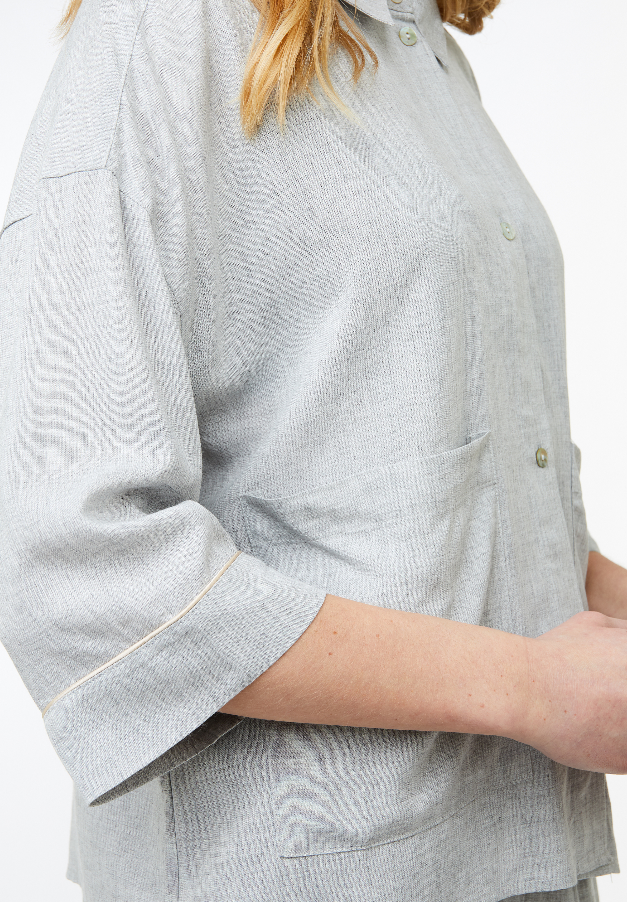 Sonja Shirt, Light Grey Melange