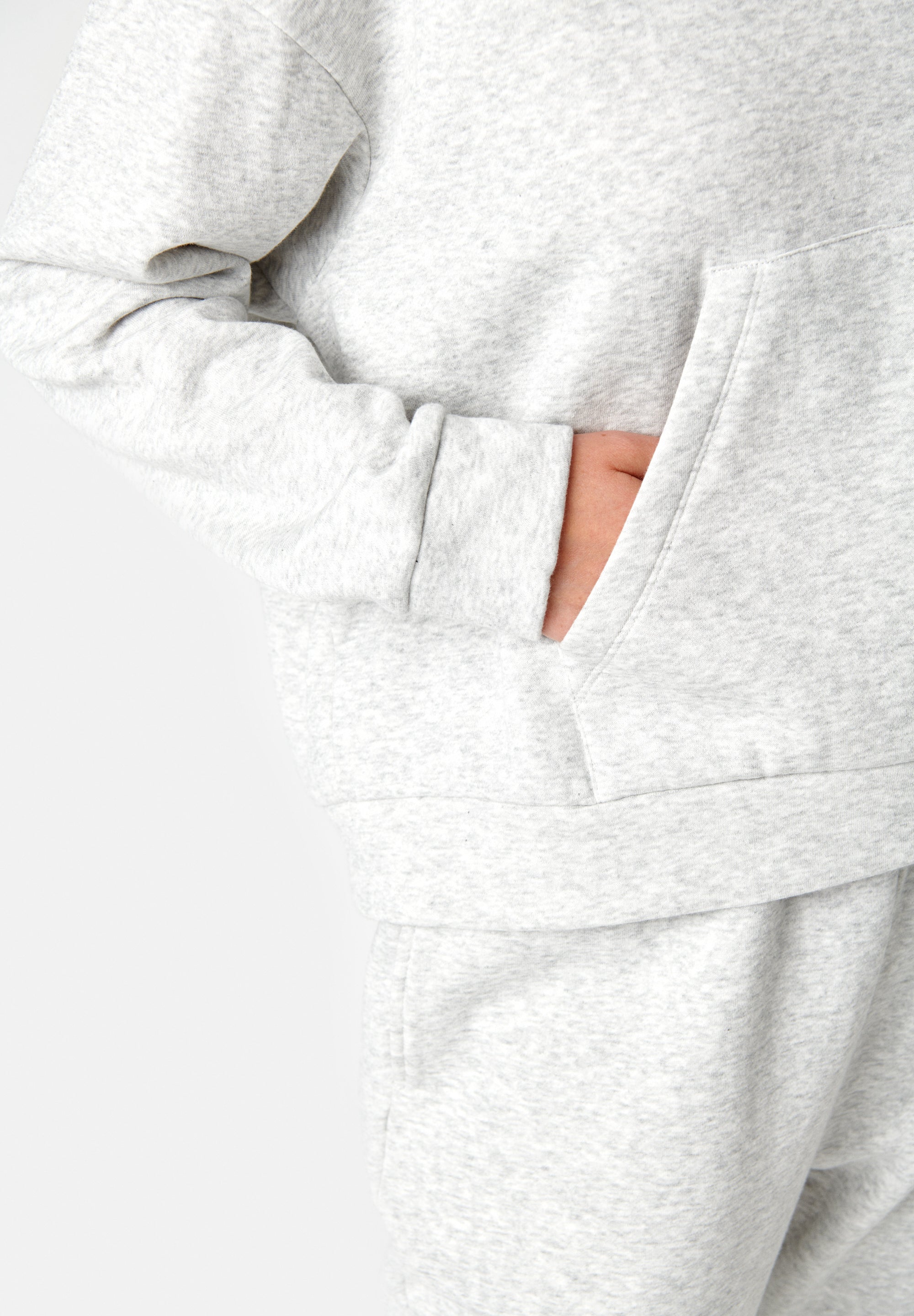 Anna Sweat Hoodie, Light Grey Melange