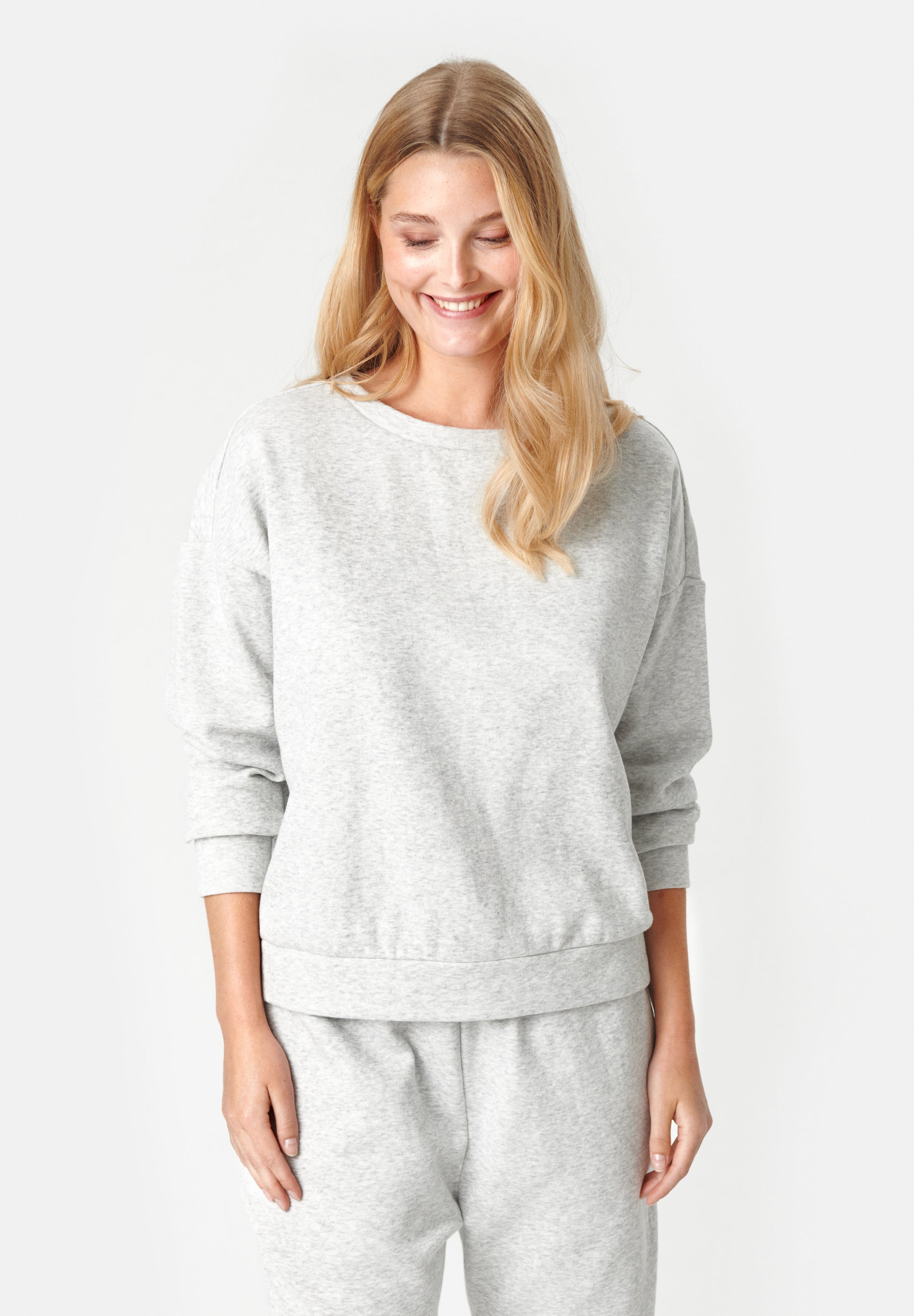 Asta Sweat Shirt, Light Grey Melange