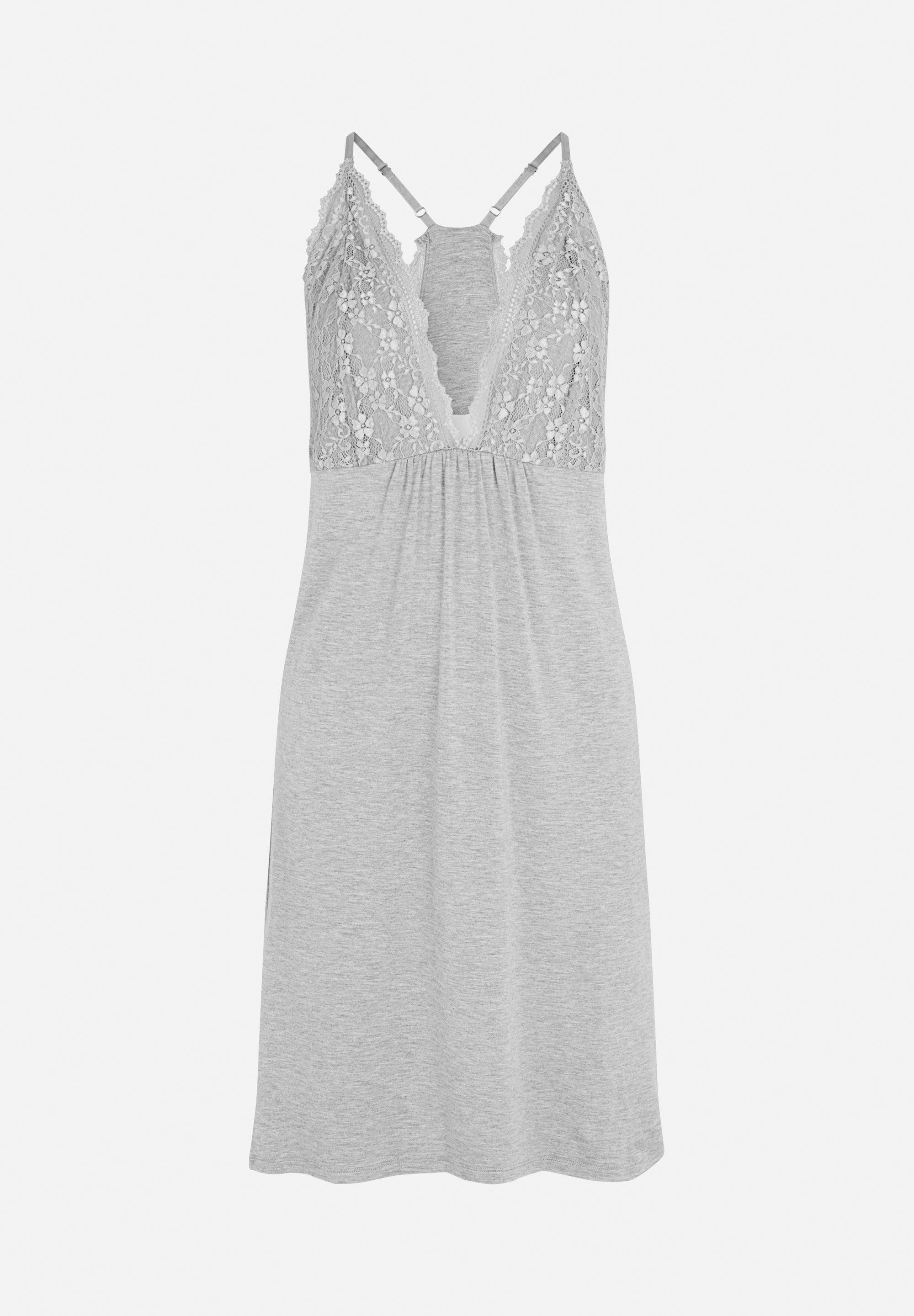 Frida Chemise Dress, Grey Melange