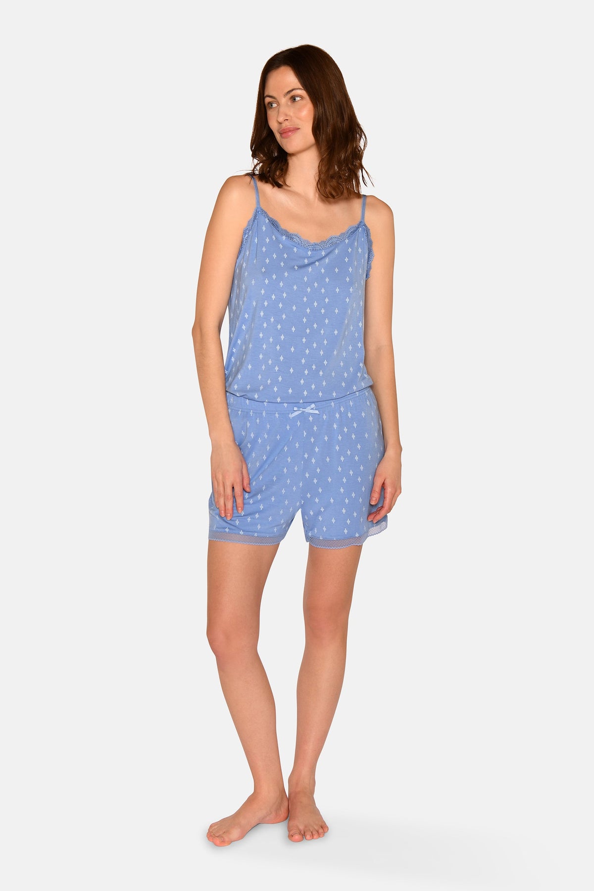 Kimmy Shorts, Azurblau Allover-Print