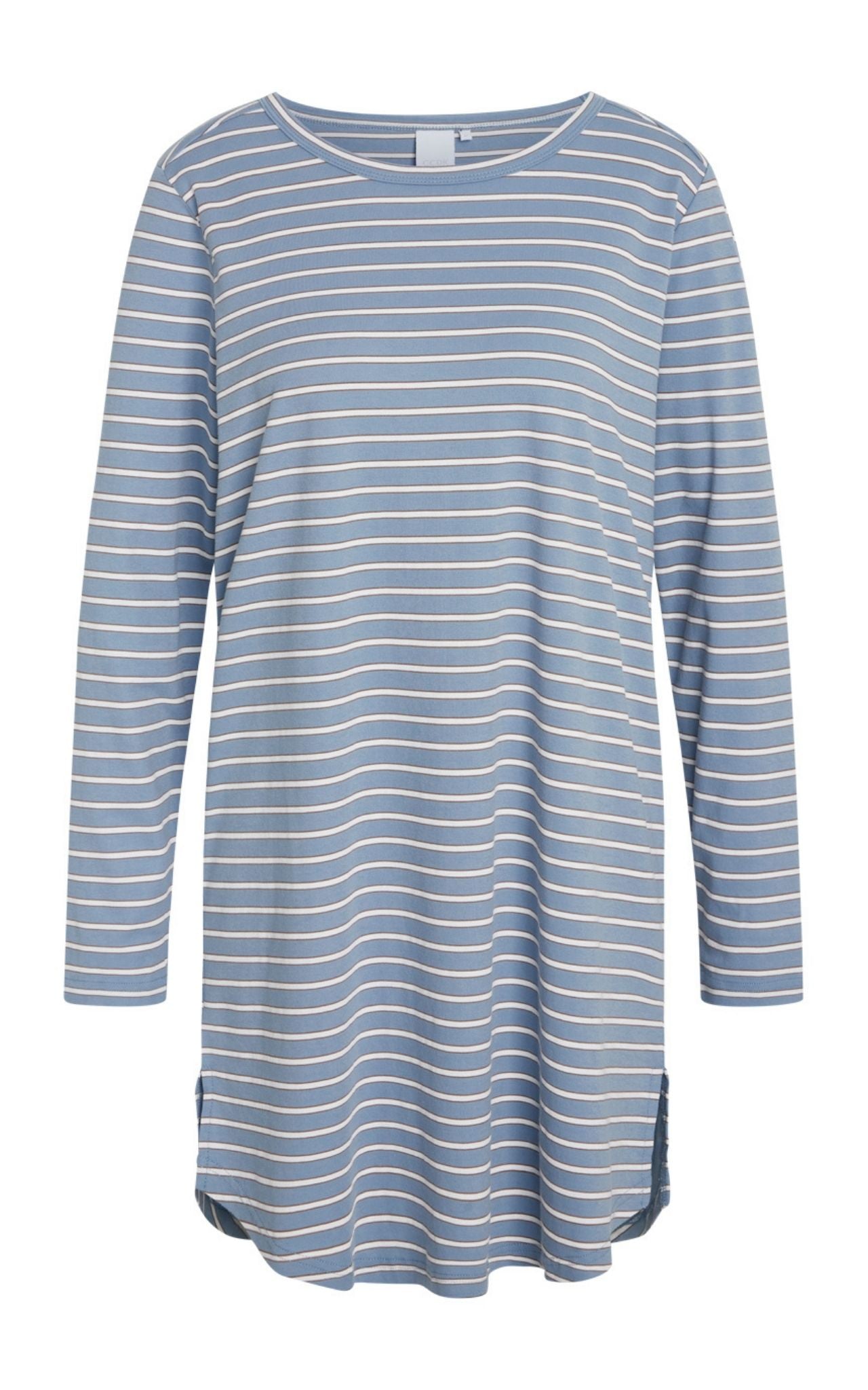 Nicole L/S Dress, Faded Denim Stripe