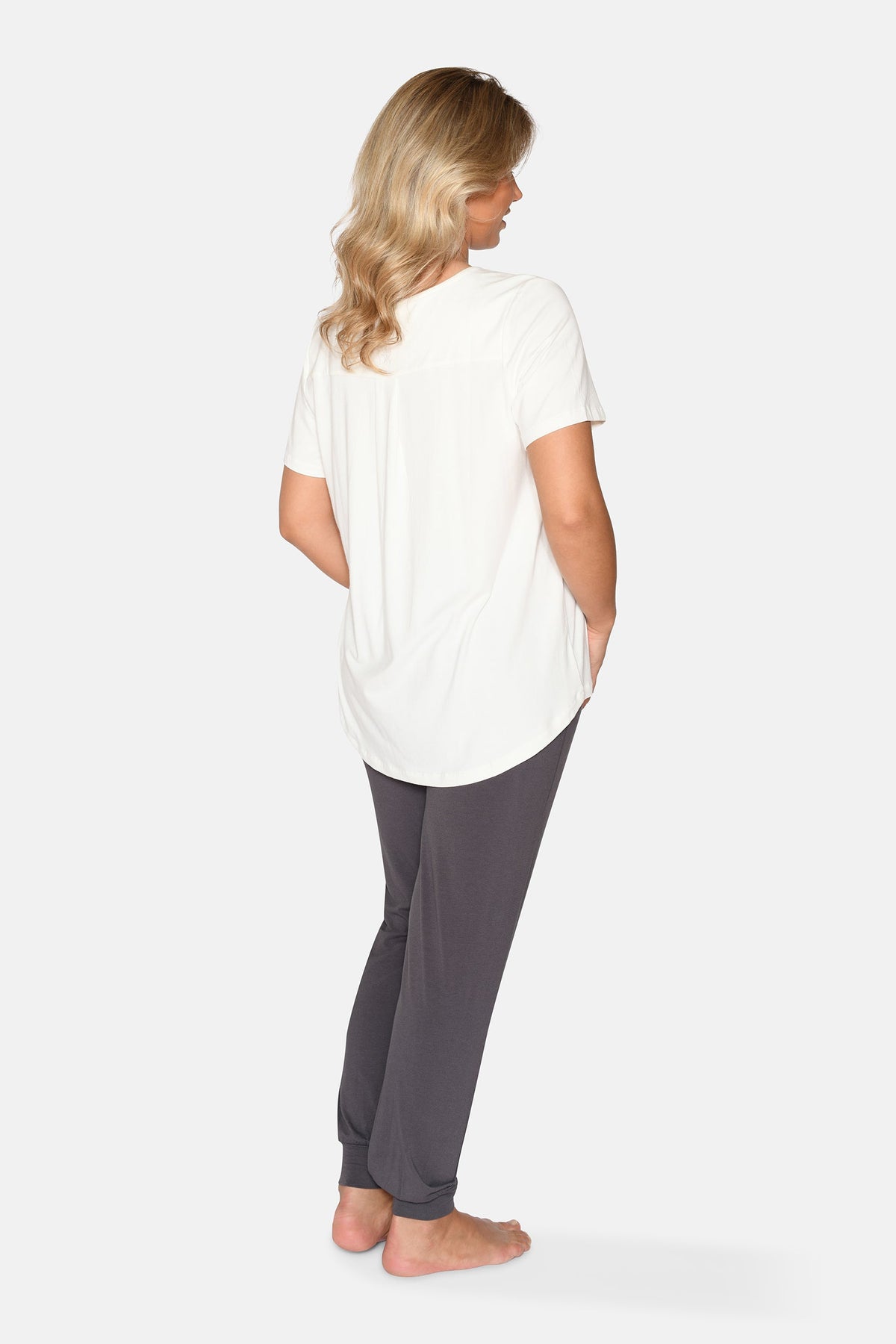 Bea Kurzarm-T-Shirt, Schneeweiß