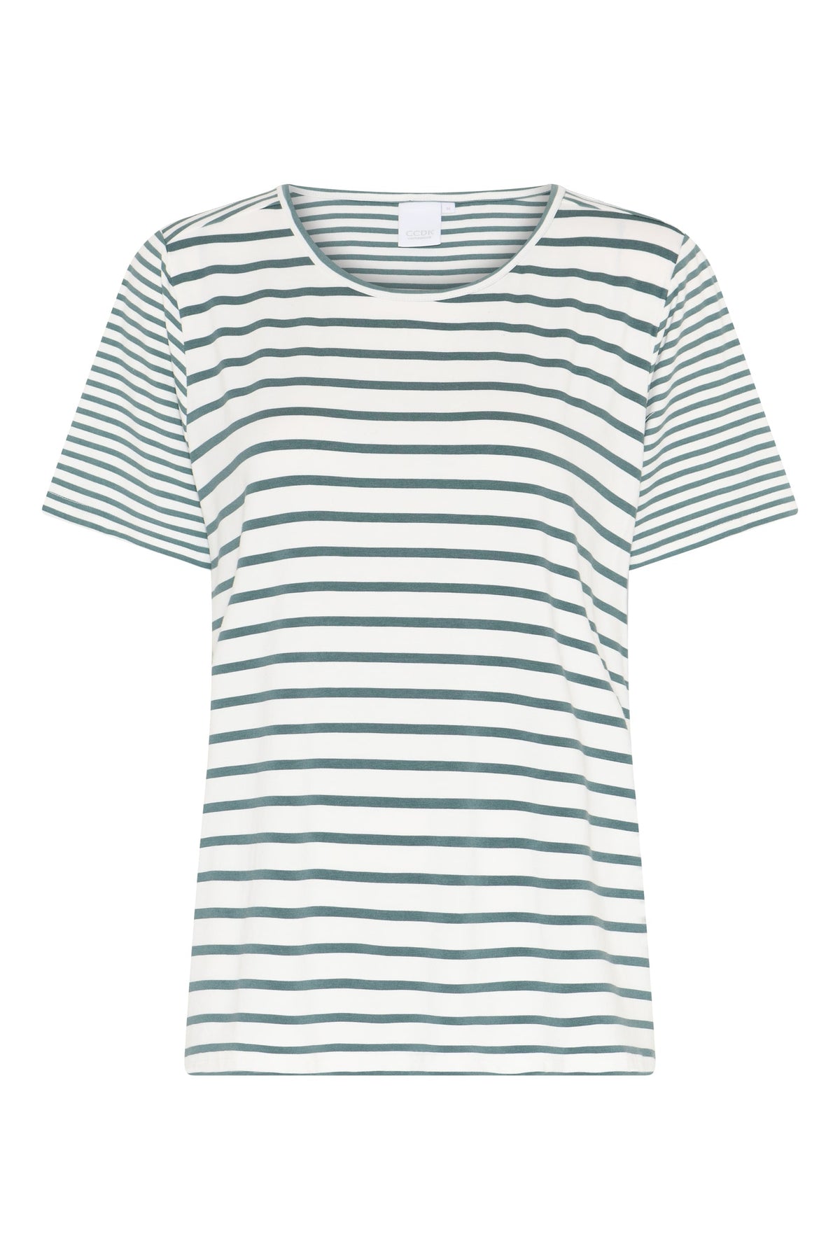 Bea Kurzarm-T-Shirt, Salbeigrün Streifen