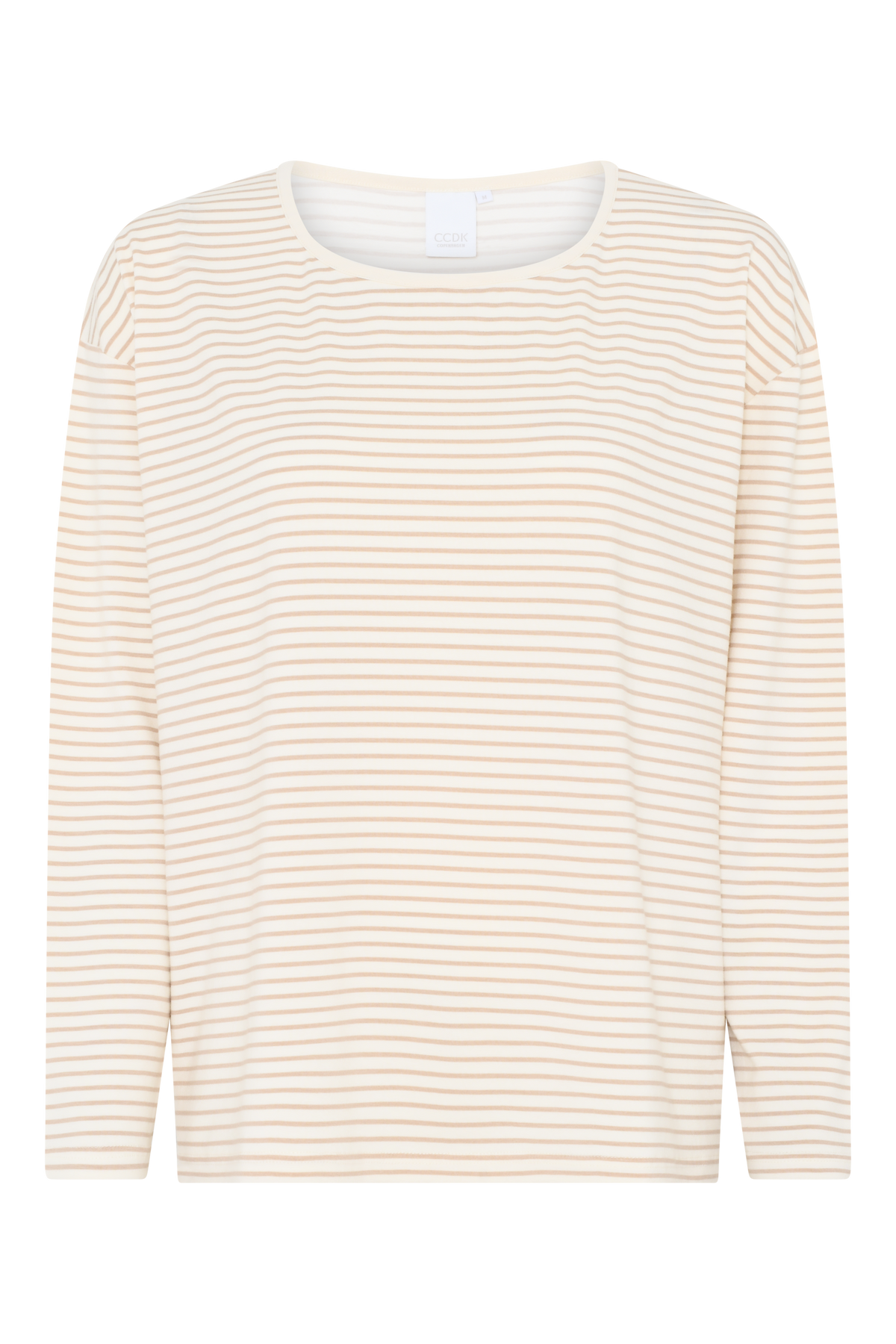 Britt Langarm-T-Shirt, Zementgrau Streifen