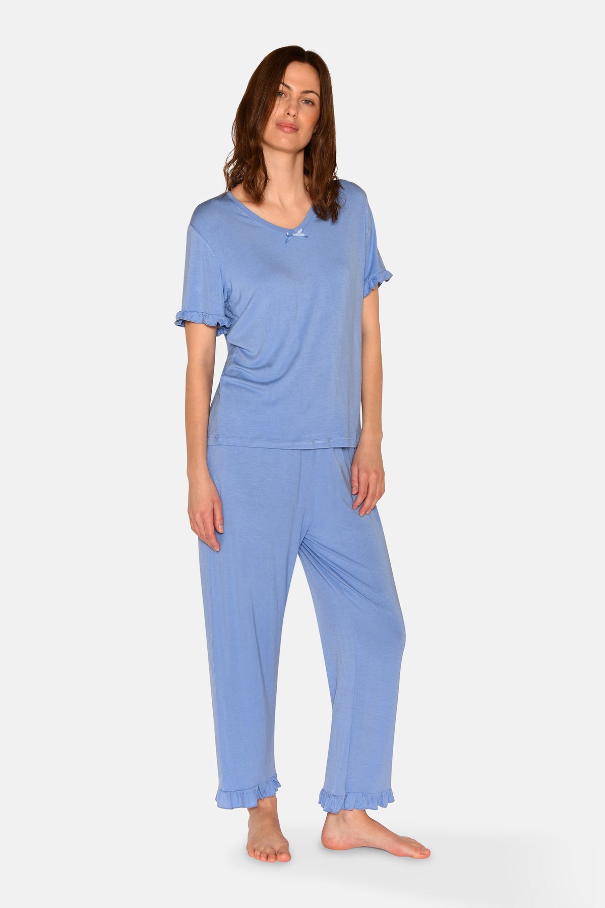 Jordan Rüschen-T-Shirt, Azurblau