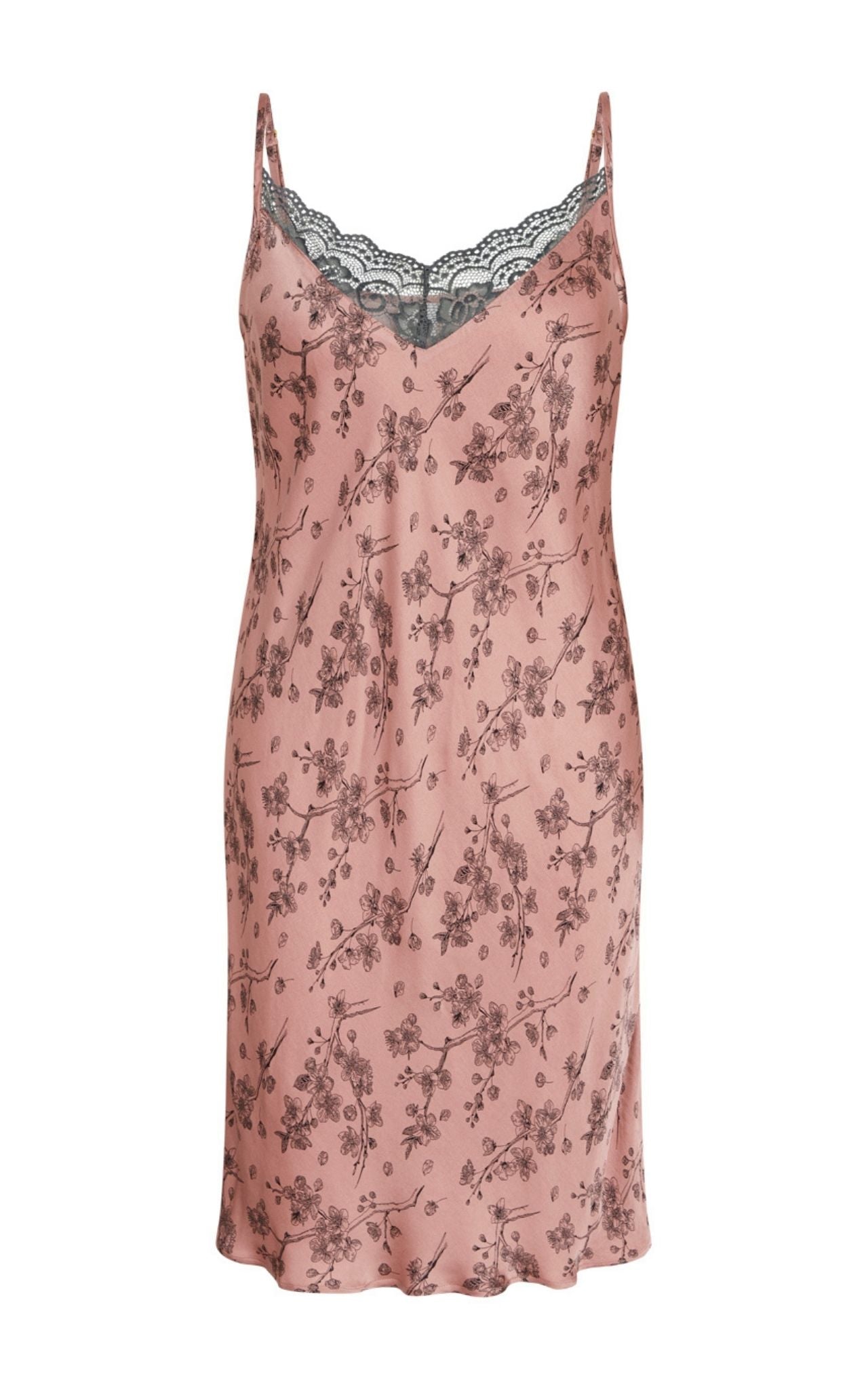 Laura Chemise Dress, Old Rose AOP