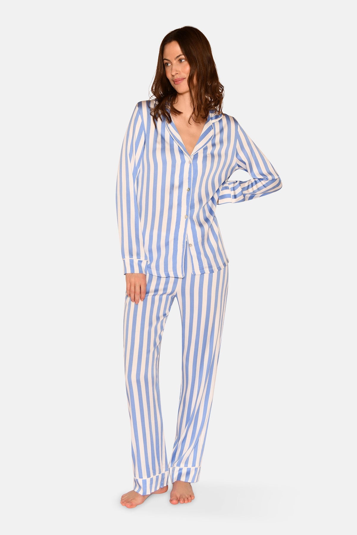 Josephine Shirt, Azurblau Allover-Print