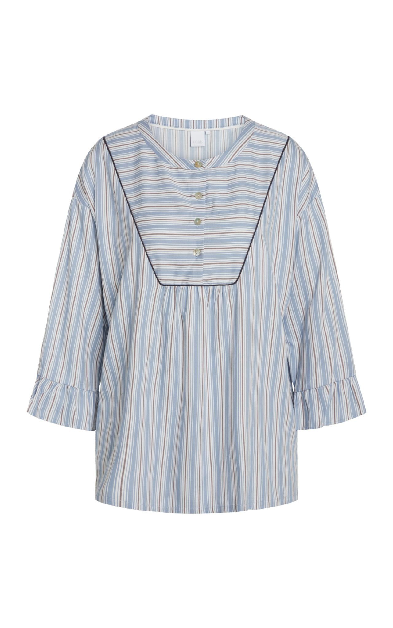 Ninna Blouse, Faded Denim Stripe