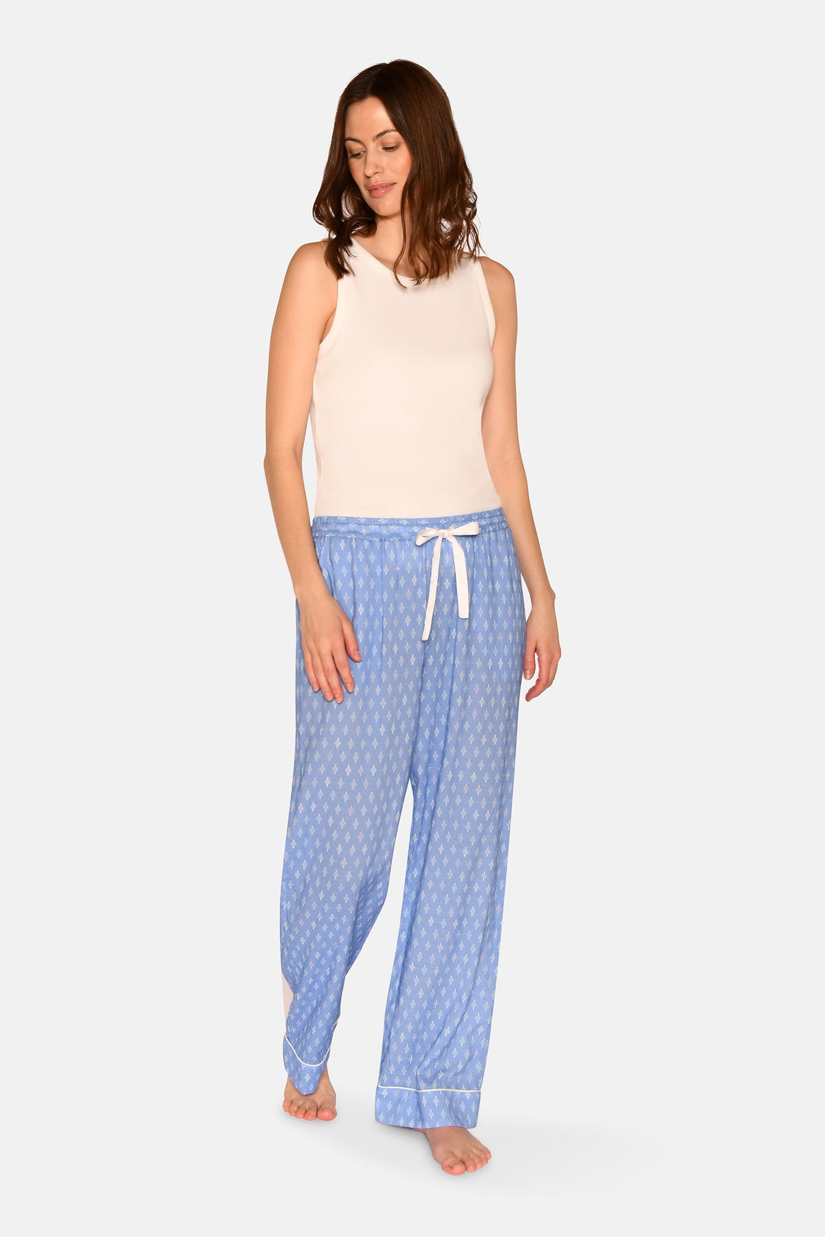 Katrina Hose, Azurblau Allover-Print