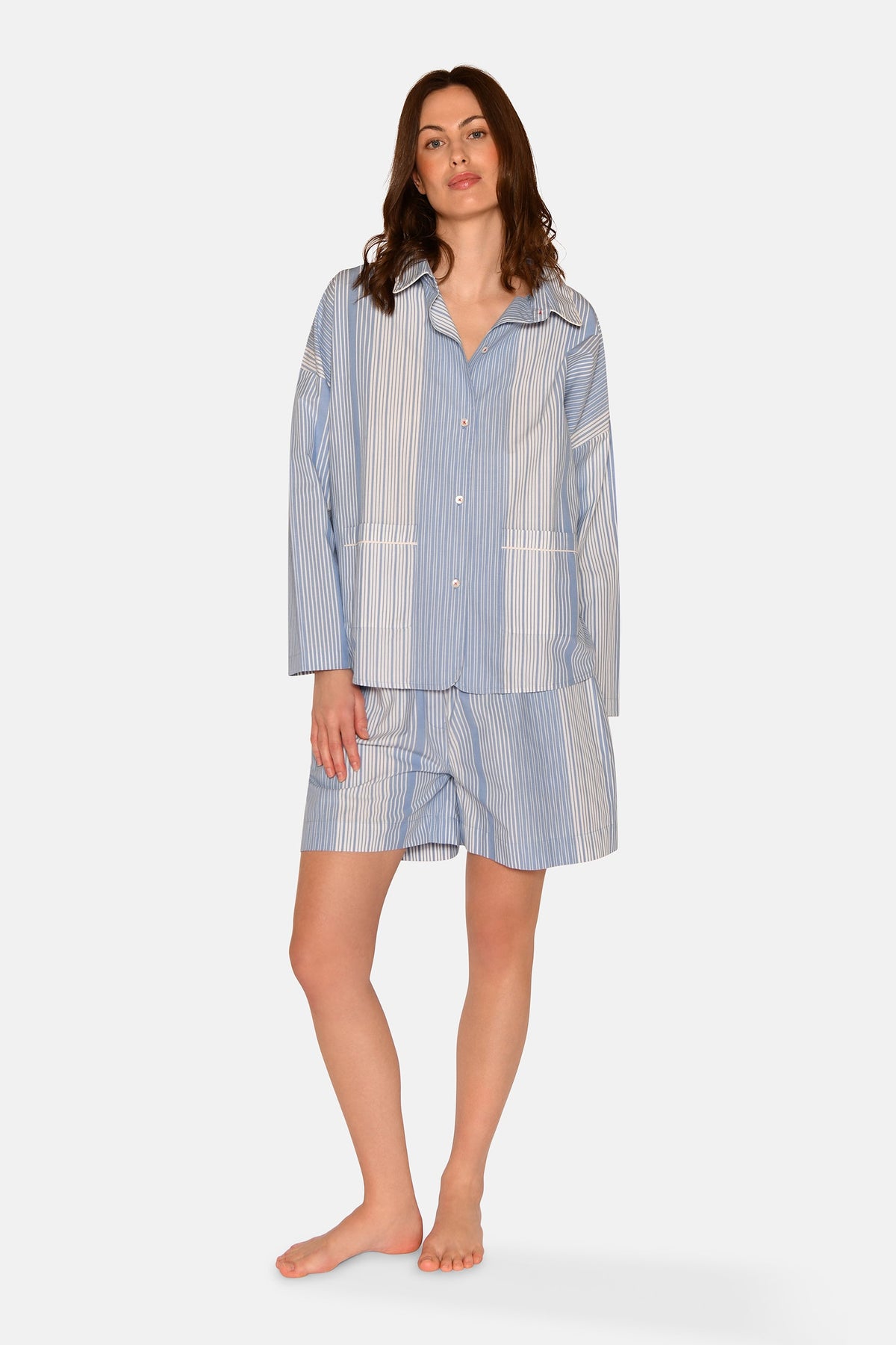 Amanda Shirt, Azurblau Streifen