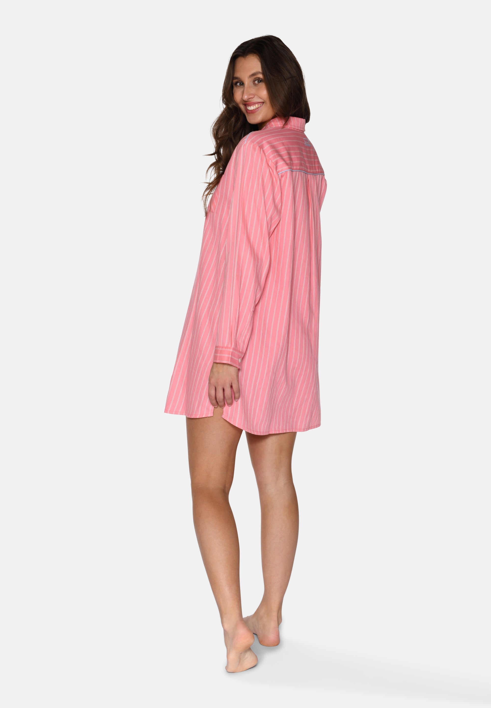 Mary Shirt, Geranium Pink Stripe