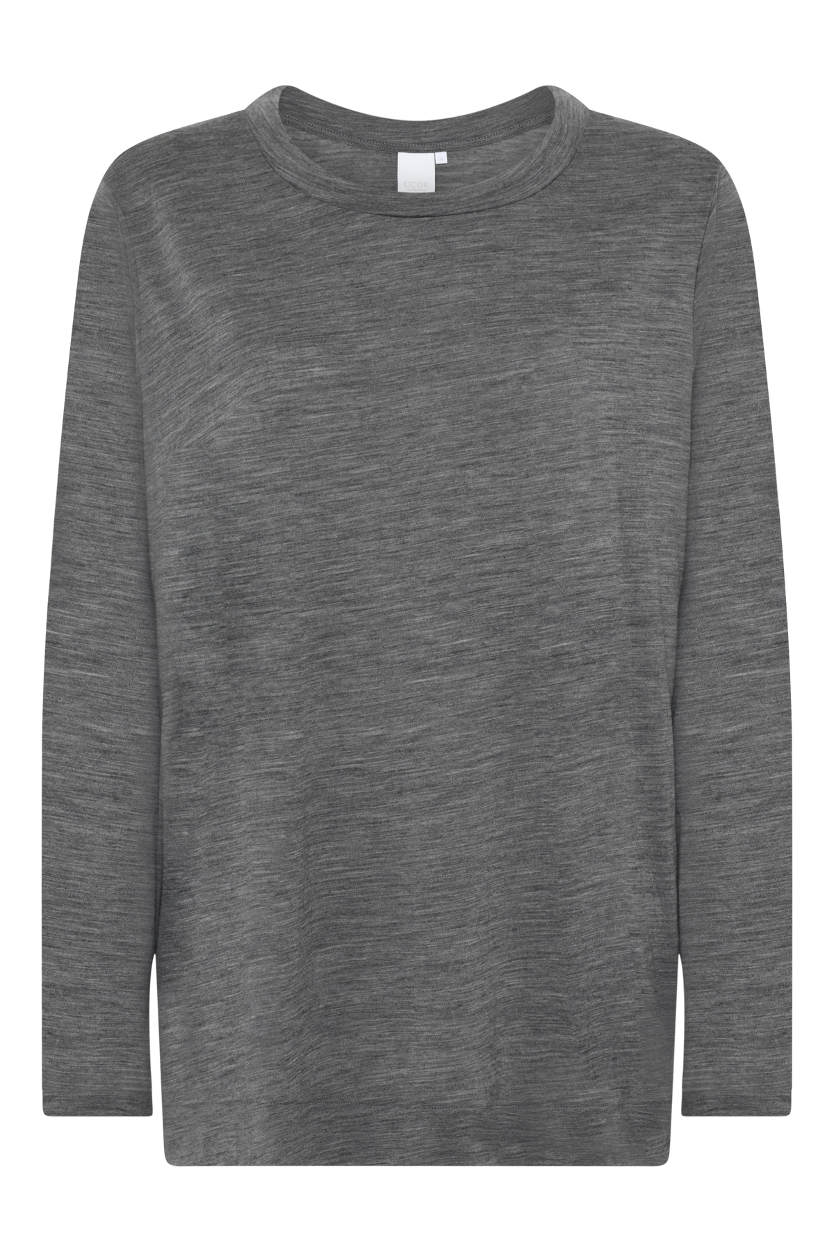 Marbel Langarm-T-Shirt, Dunkelgrau meliert
