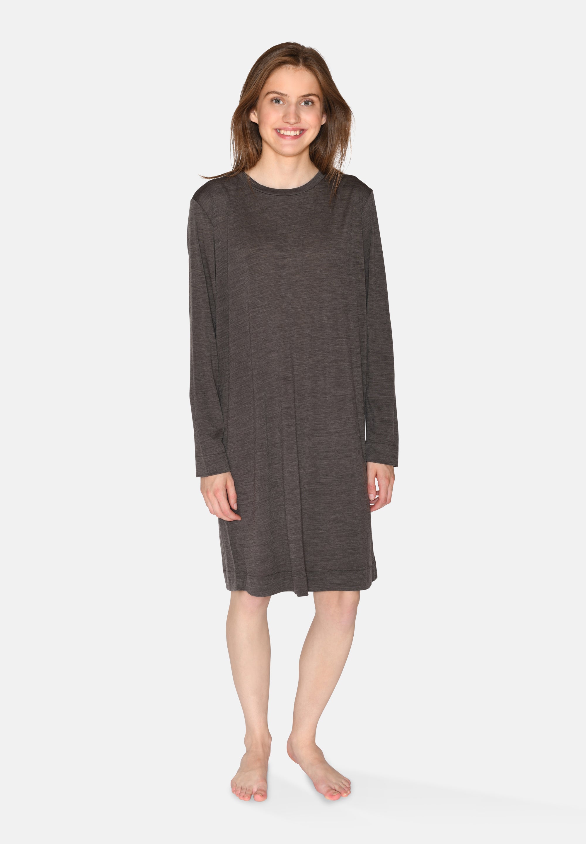 Marcia L/S Dress, Pavement Melange