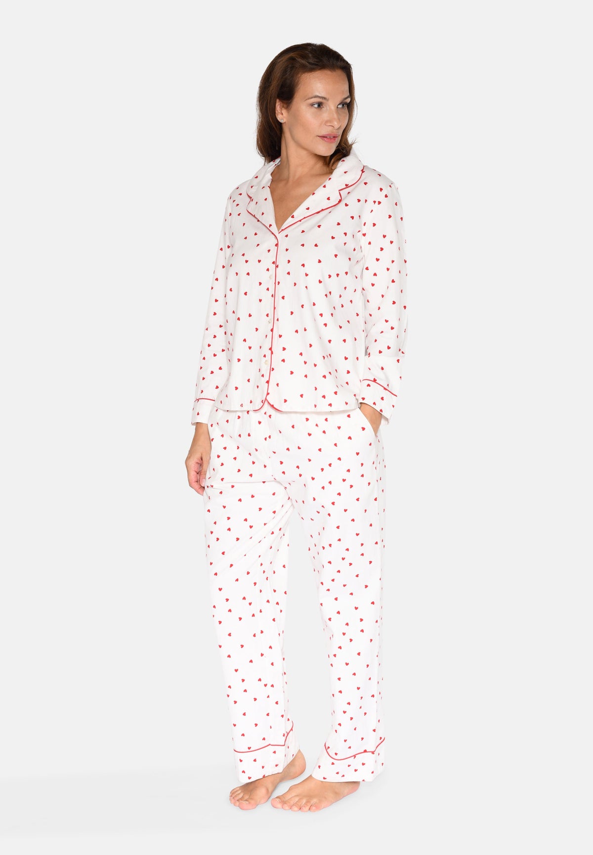 Helga Allover-Print-Set, Schneeweiß