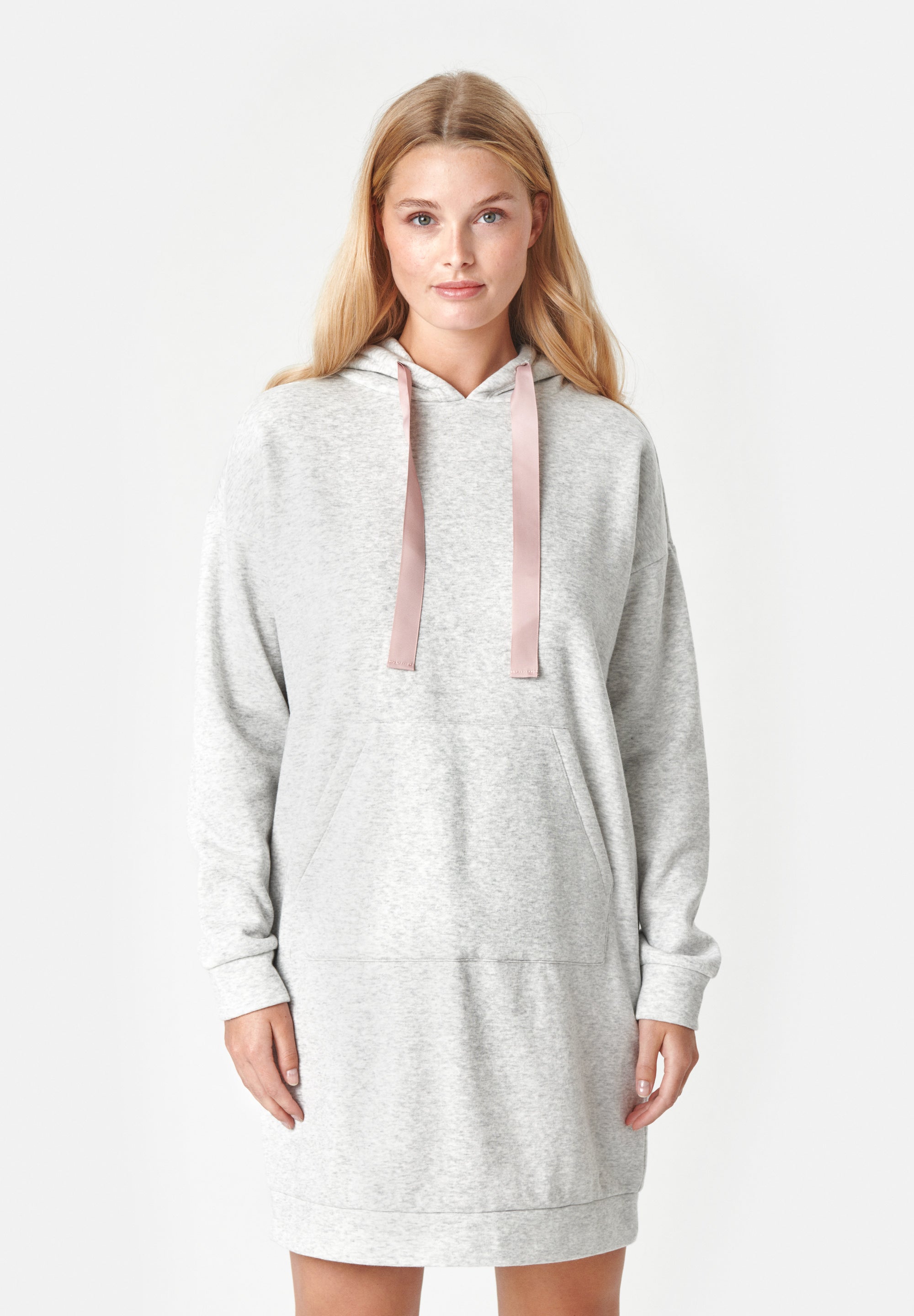 Alma Sweat Dress, Light Grey Melange