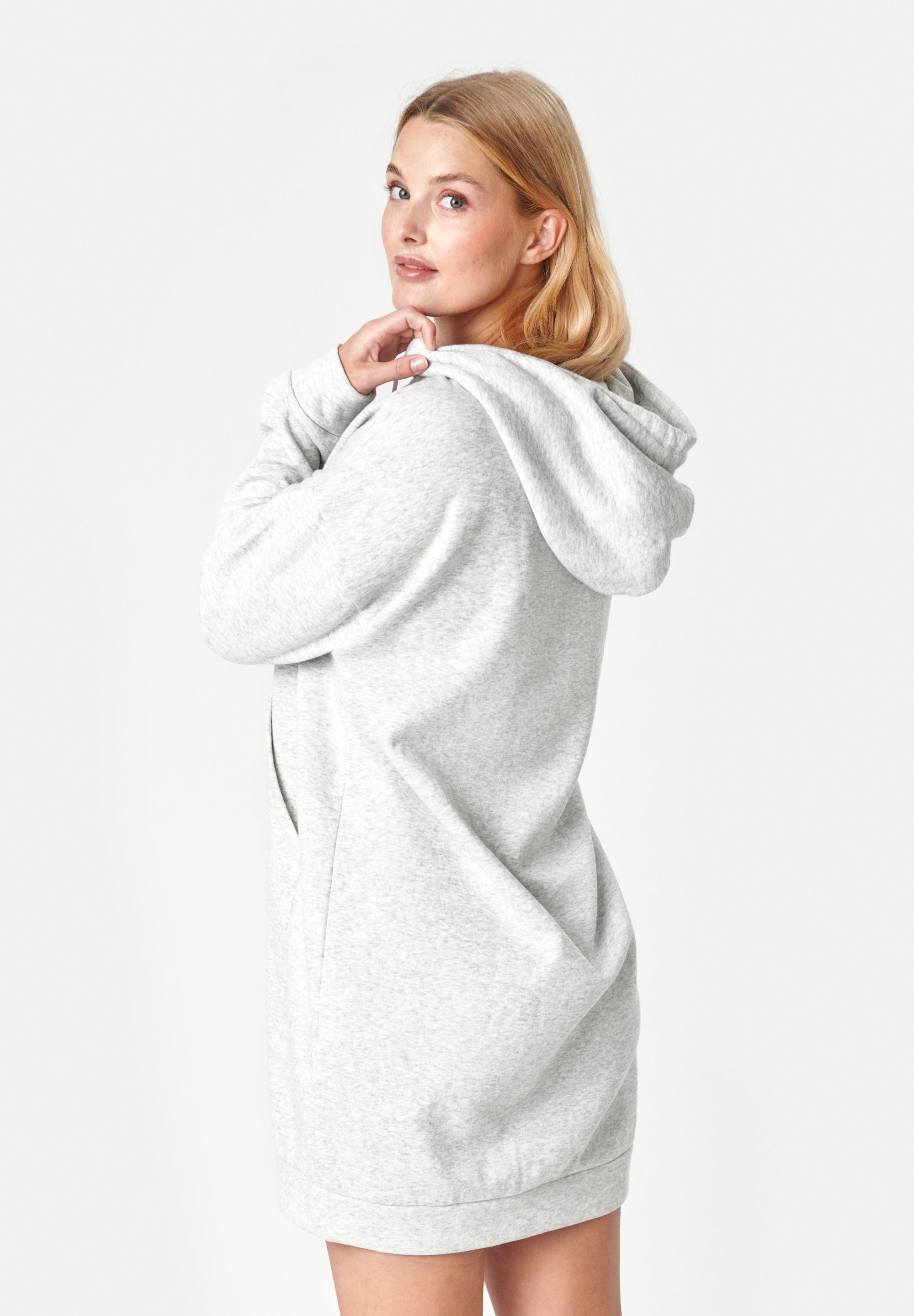 Alma Sweat Dress, Light Grey Melange