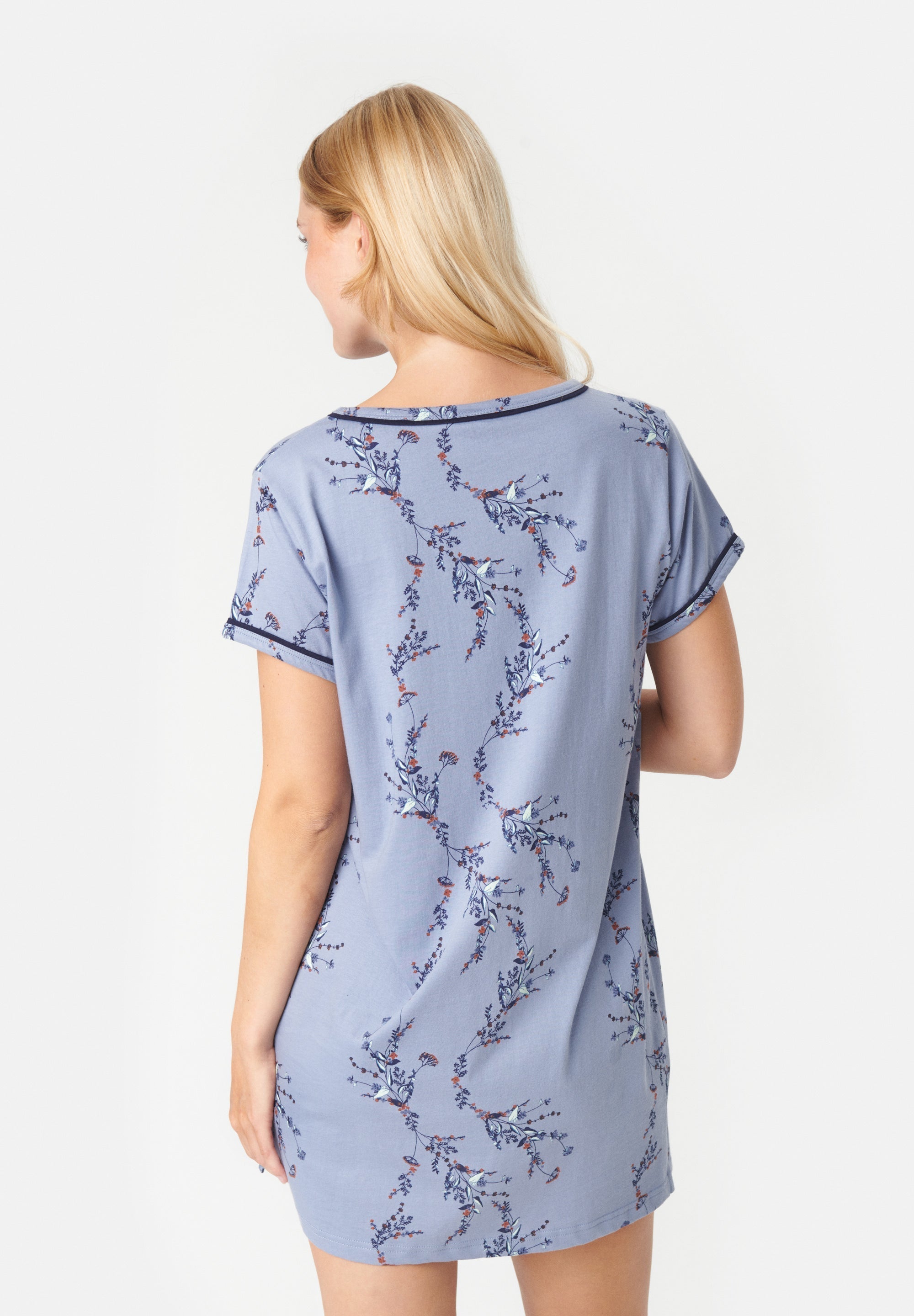 Nicole Short Sleeve Dress, Country Blue