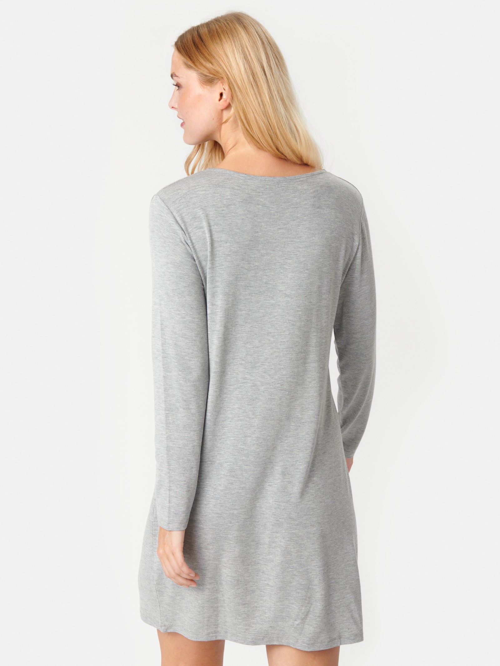 Jacqueline Long Sleeve Dress, Grey Melange