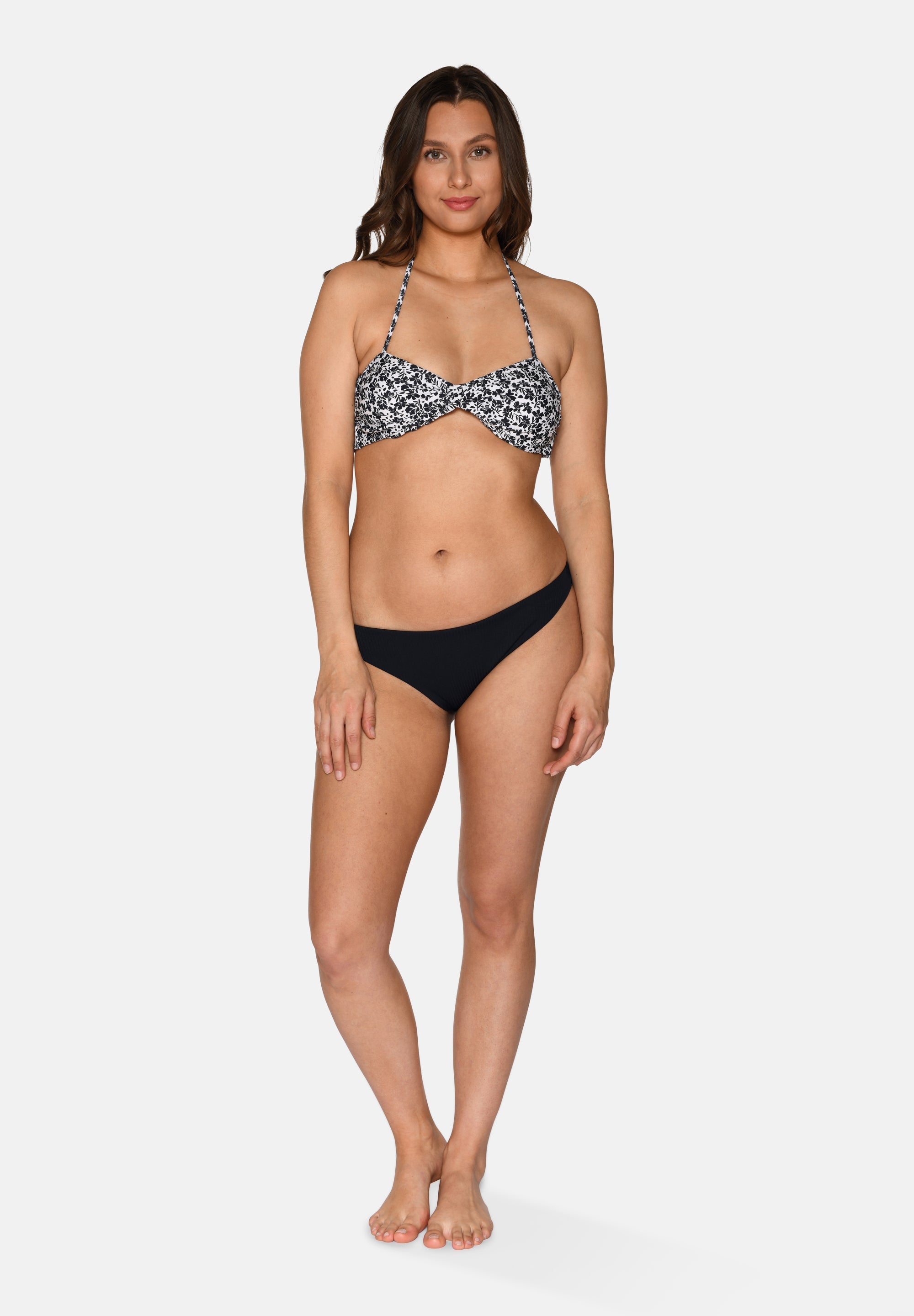 Charlotta Bikini Top, Black AOP