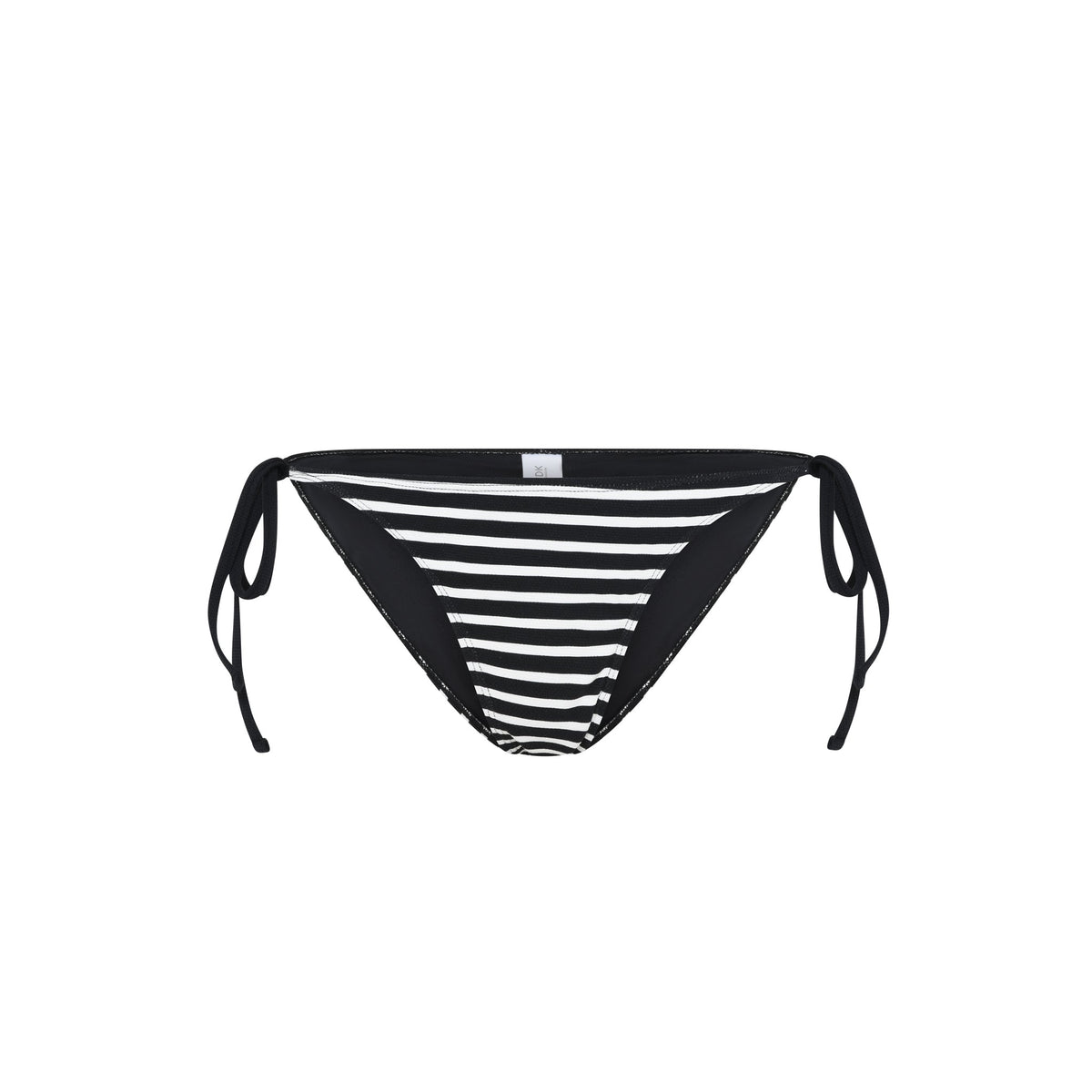 Carin Bikini-Tangahose zum Binden, Schwarz Streifen