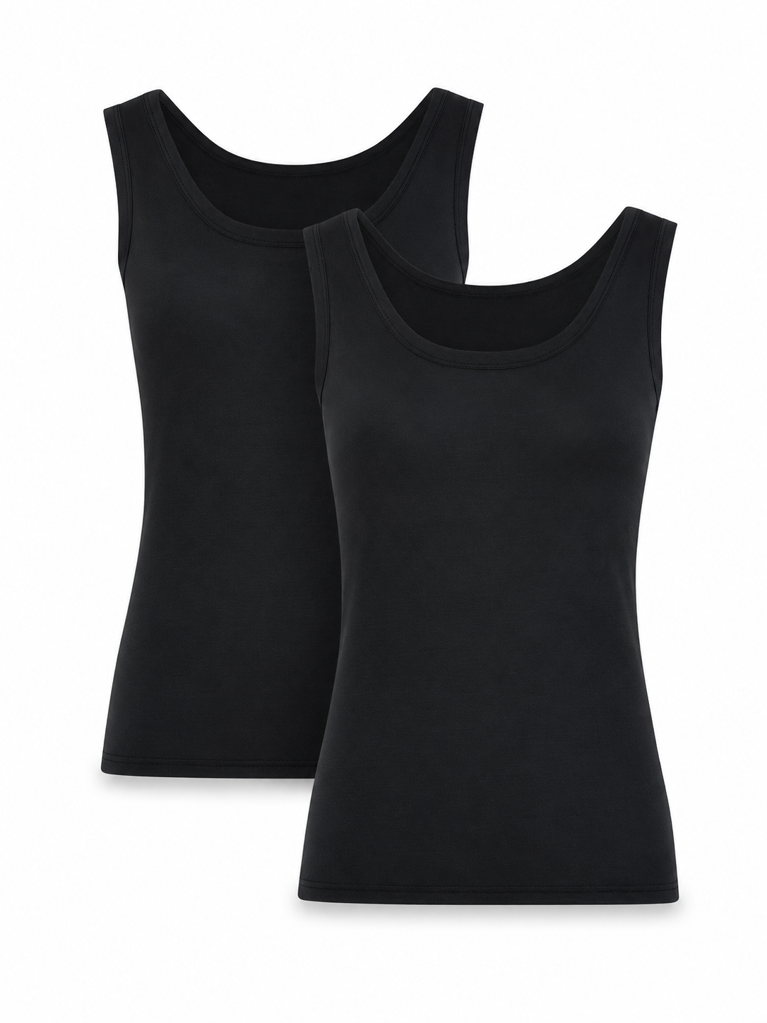 2er-Pack Modal-Tanktop, Schwarz