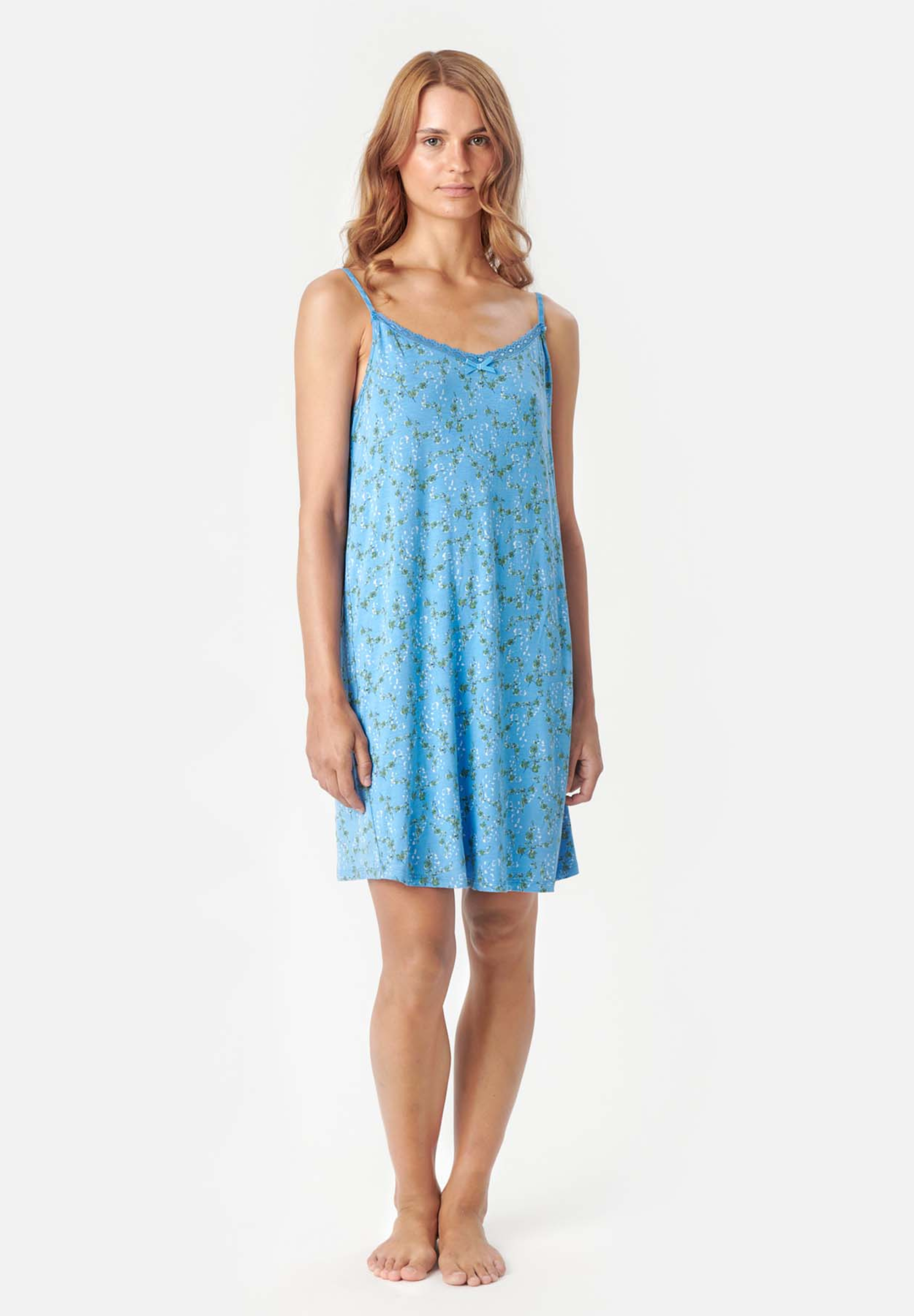 Maia Chemise Dress, Lichen Blue