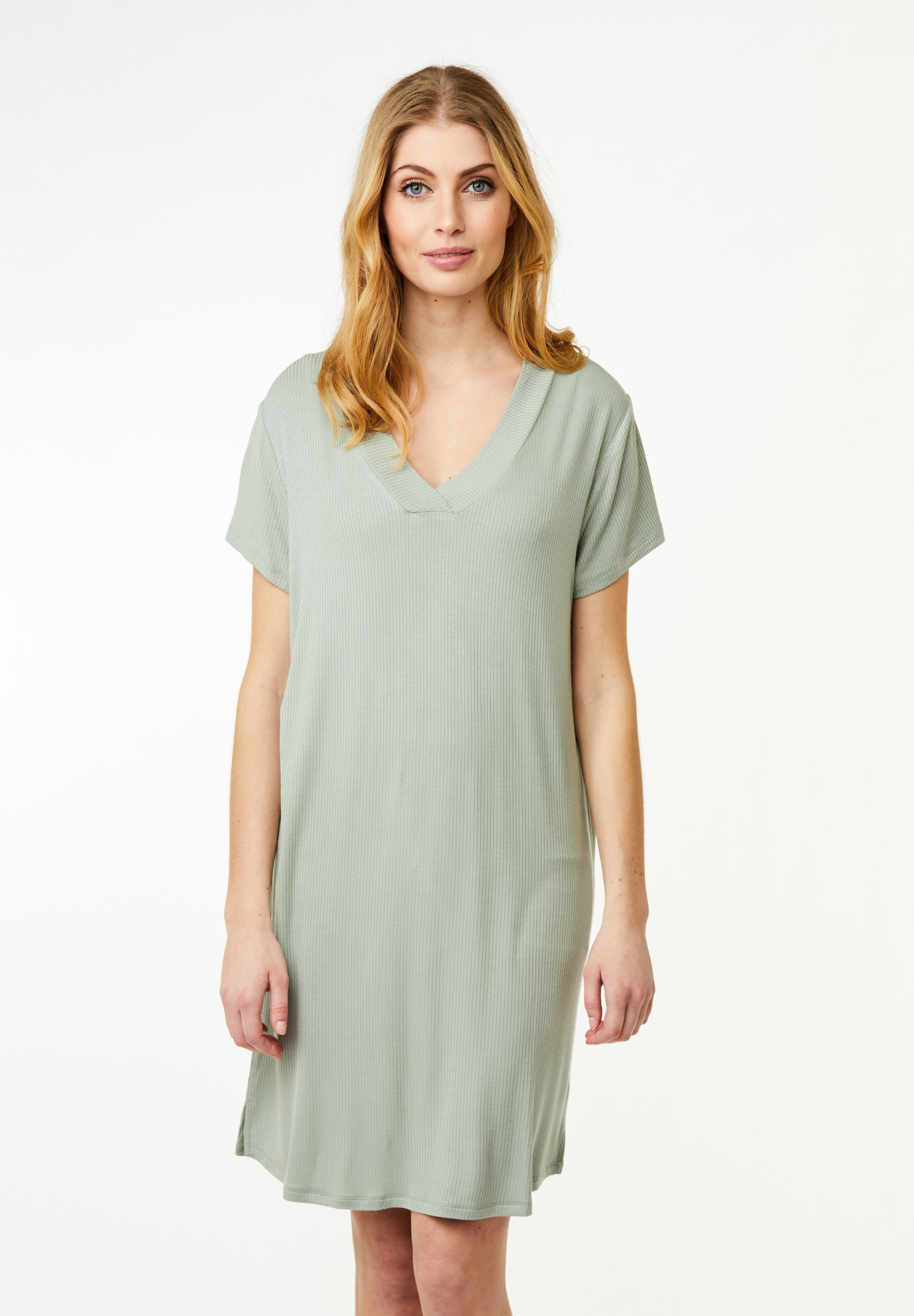 Malu Short Sleeve Dress, Iceberg Green